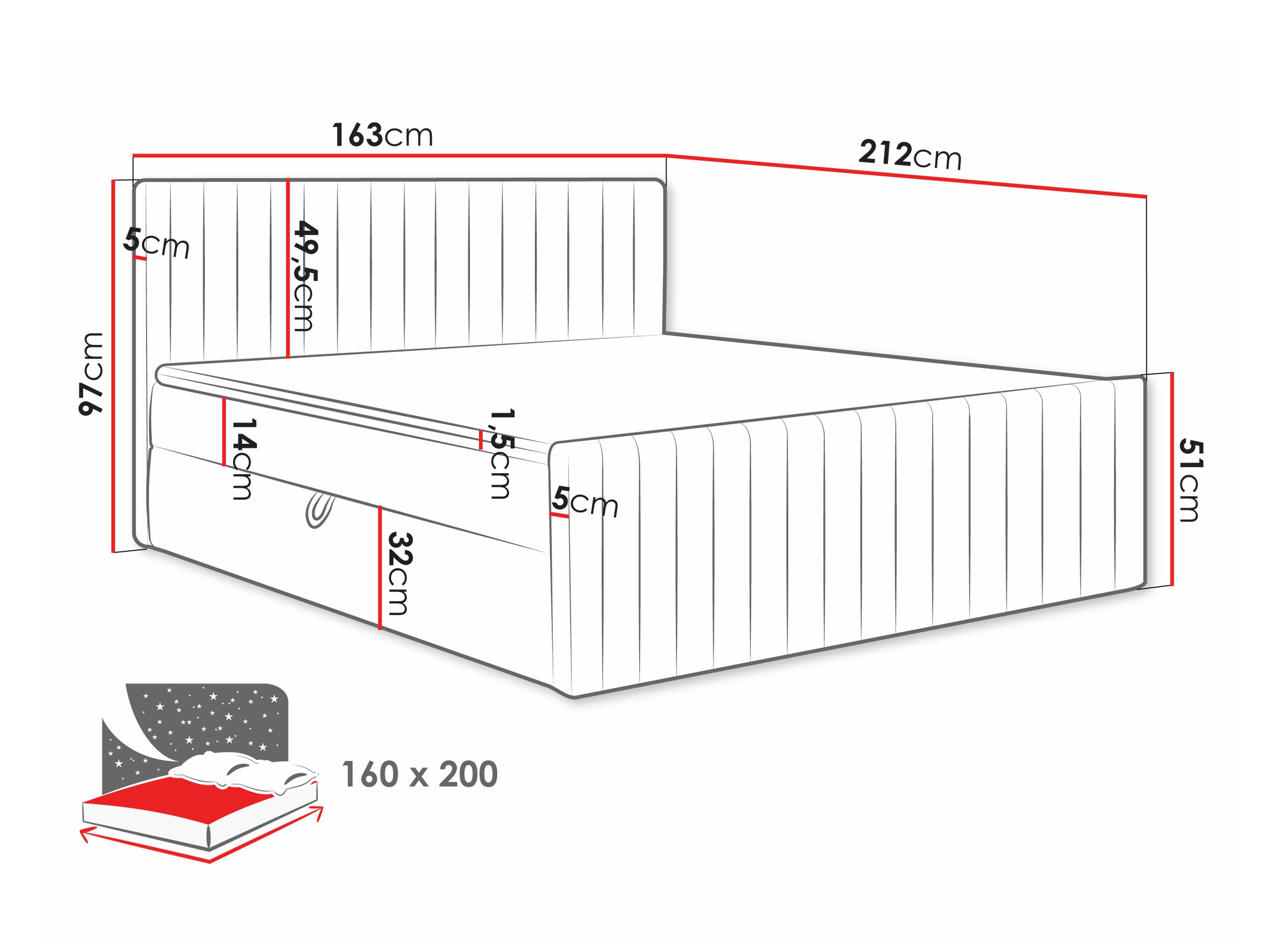 Boxspring postelja Comfivo Apis II (Polo 889)