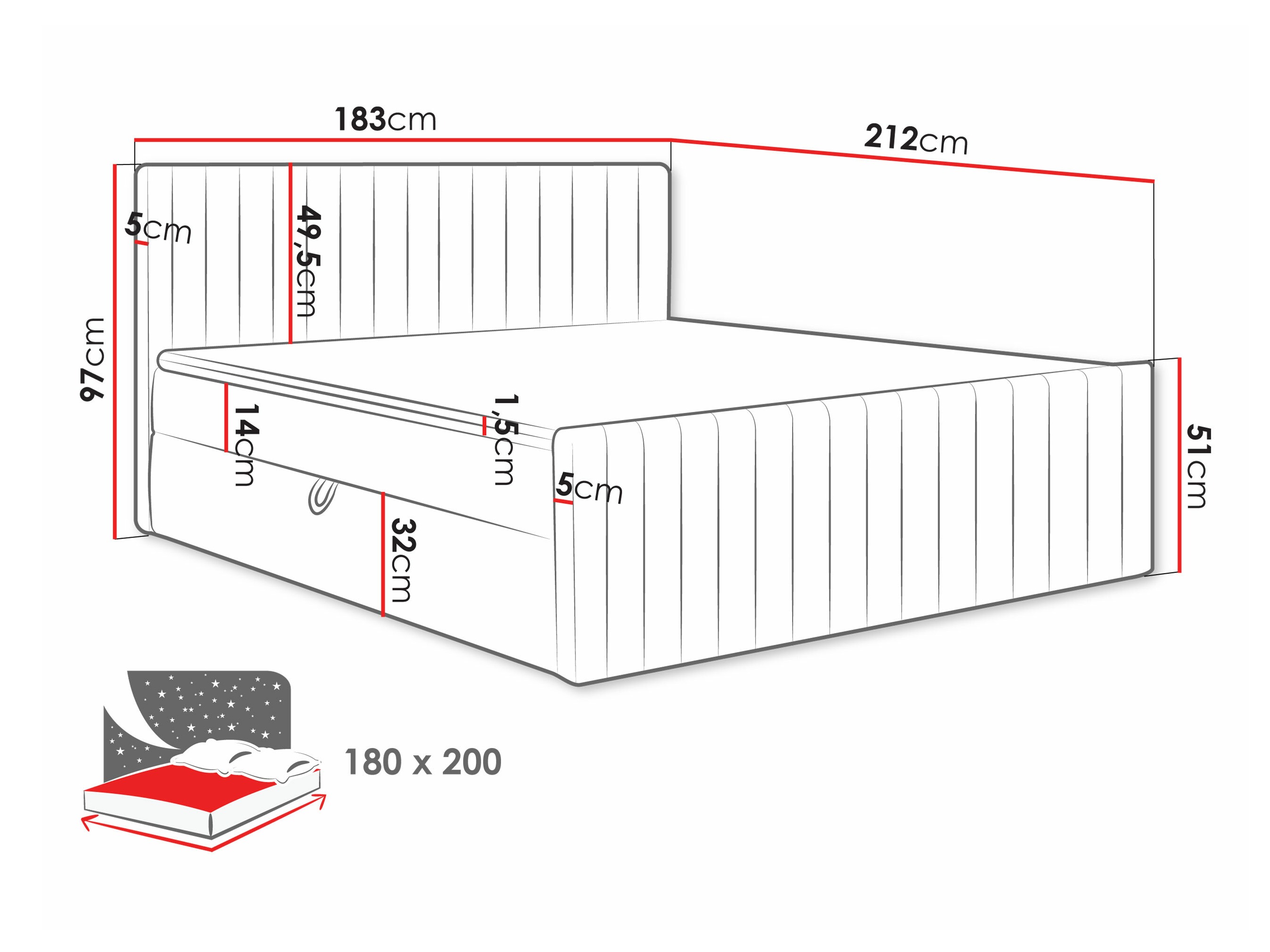 Boxspring postelja Comfivo Apis II (Polo 891)
