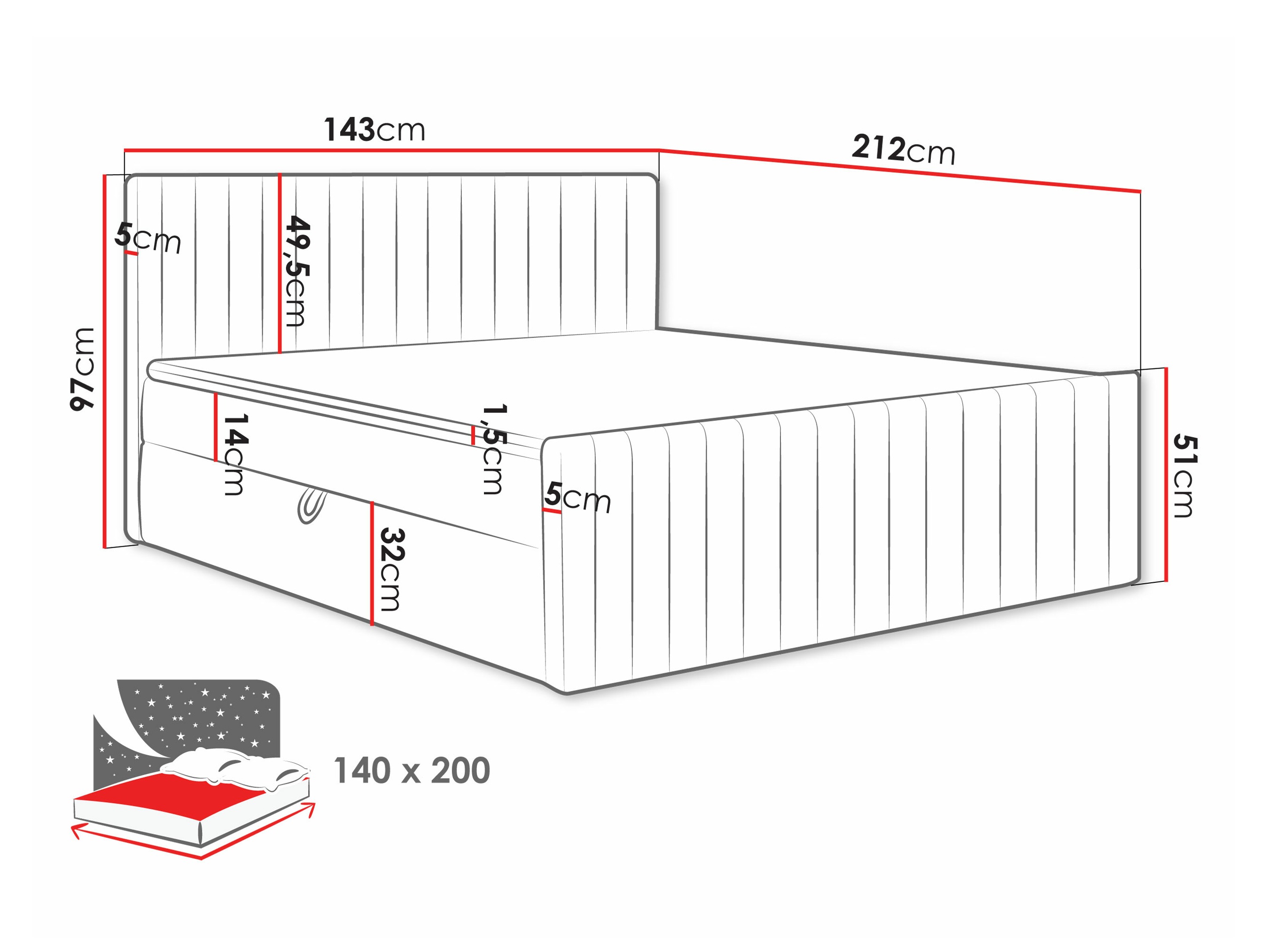 Boxspring postelja Comfivo Apis II (Polo 894)
