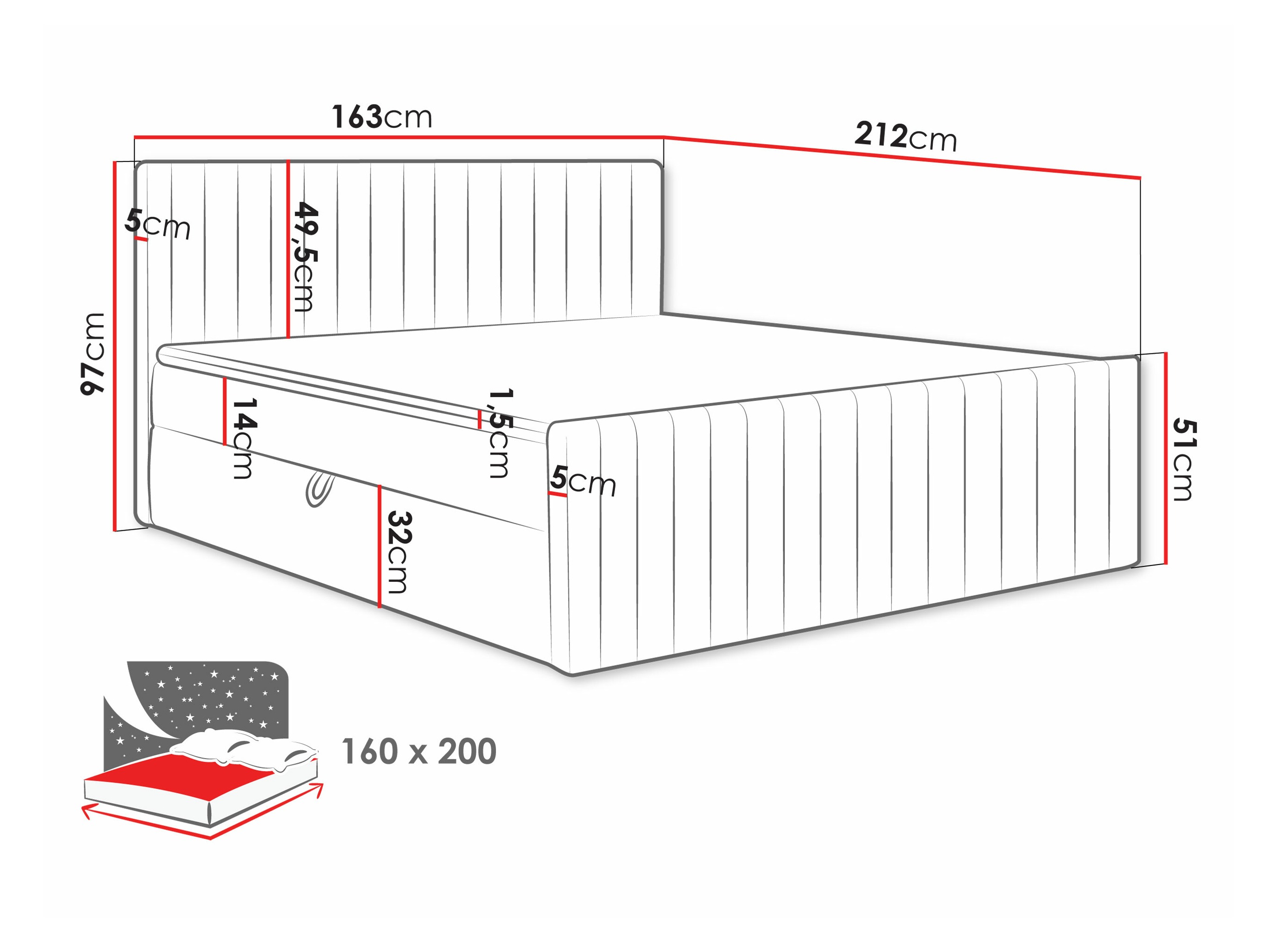 Boxspring postelja Comfivo Apis II (Polo 897)