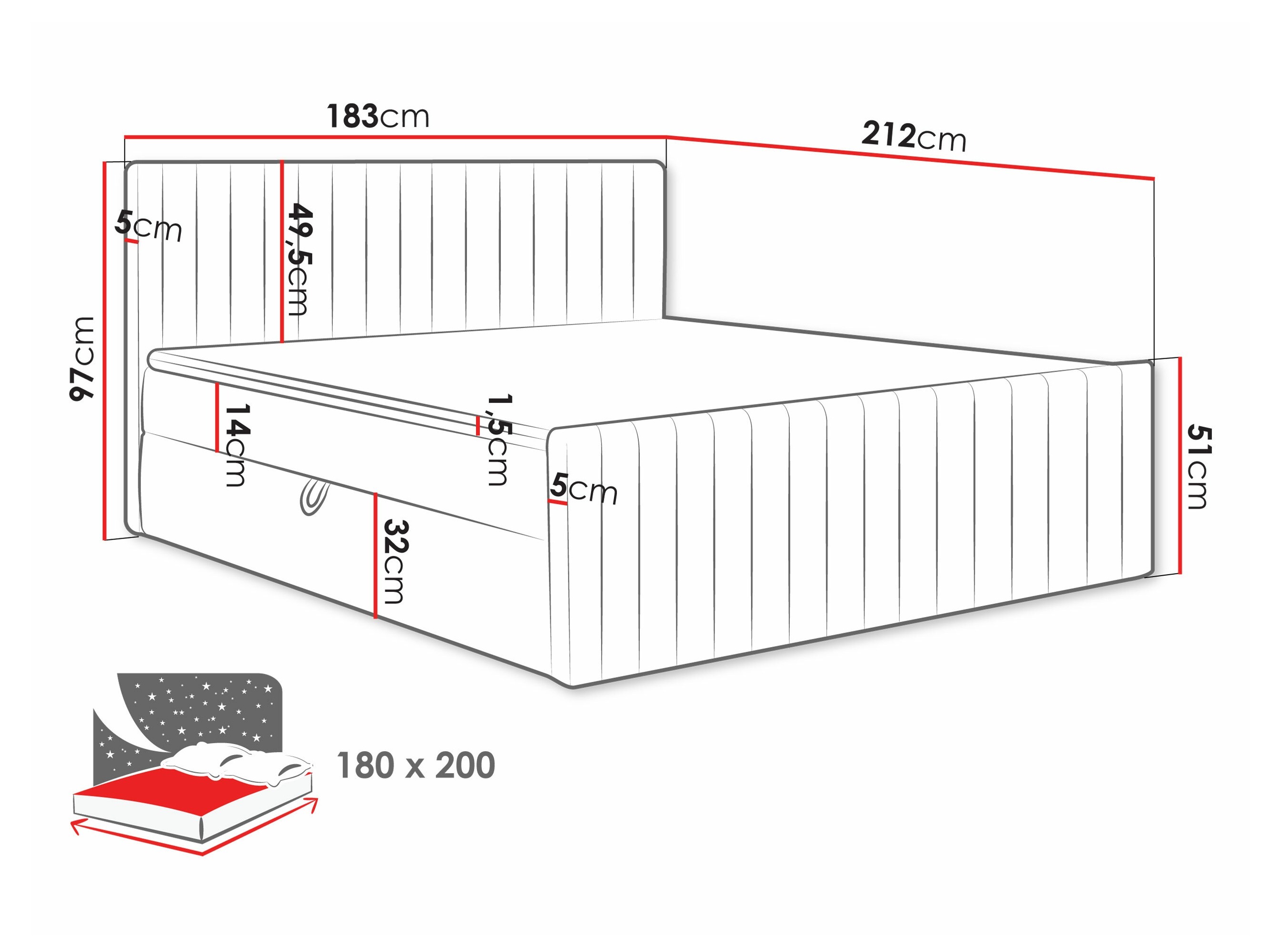 Boxspring postelja Comfivo Apis II (Polo 897)