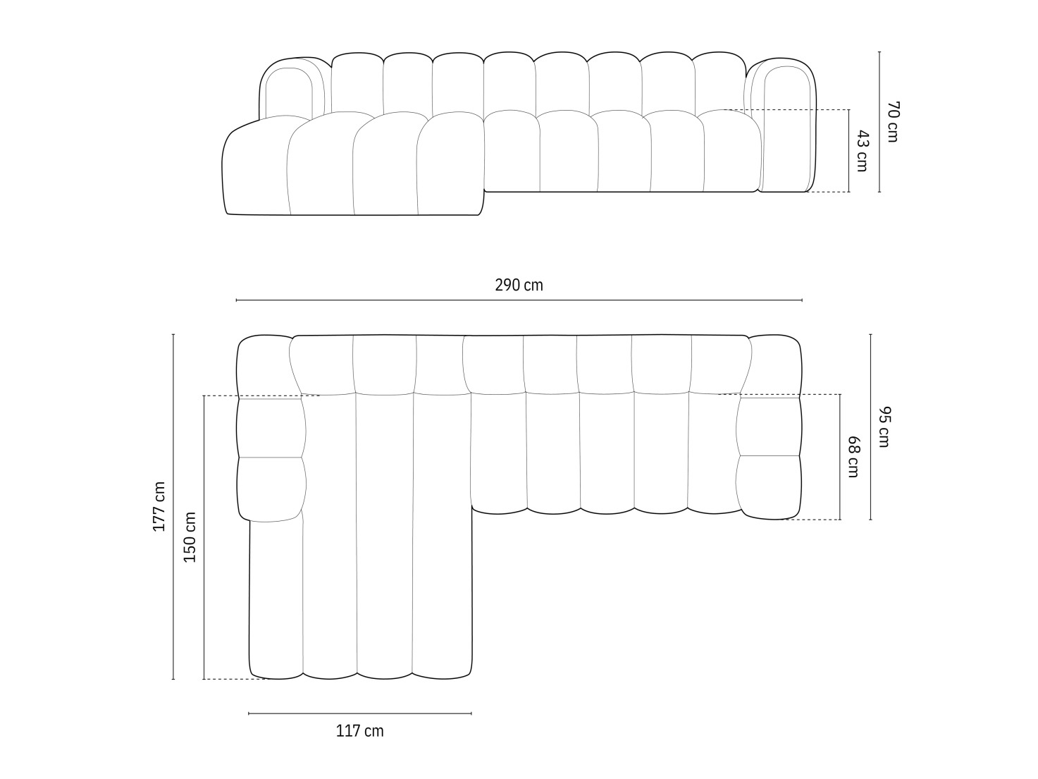 Modularna kotna sedežna garnitura Cirleve 106 (Baloo 2073)