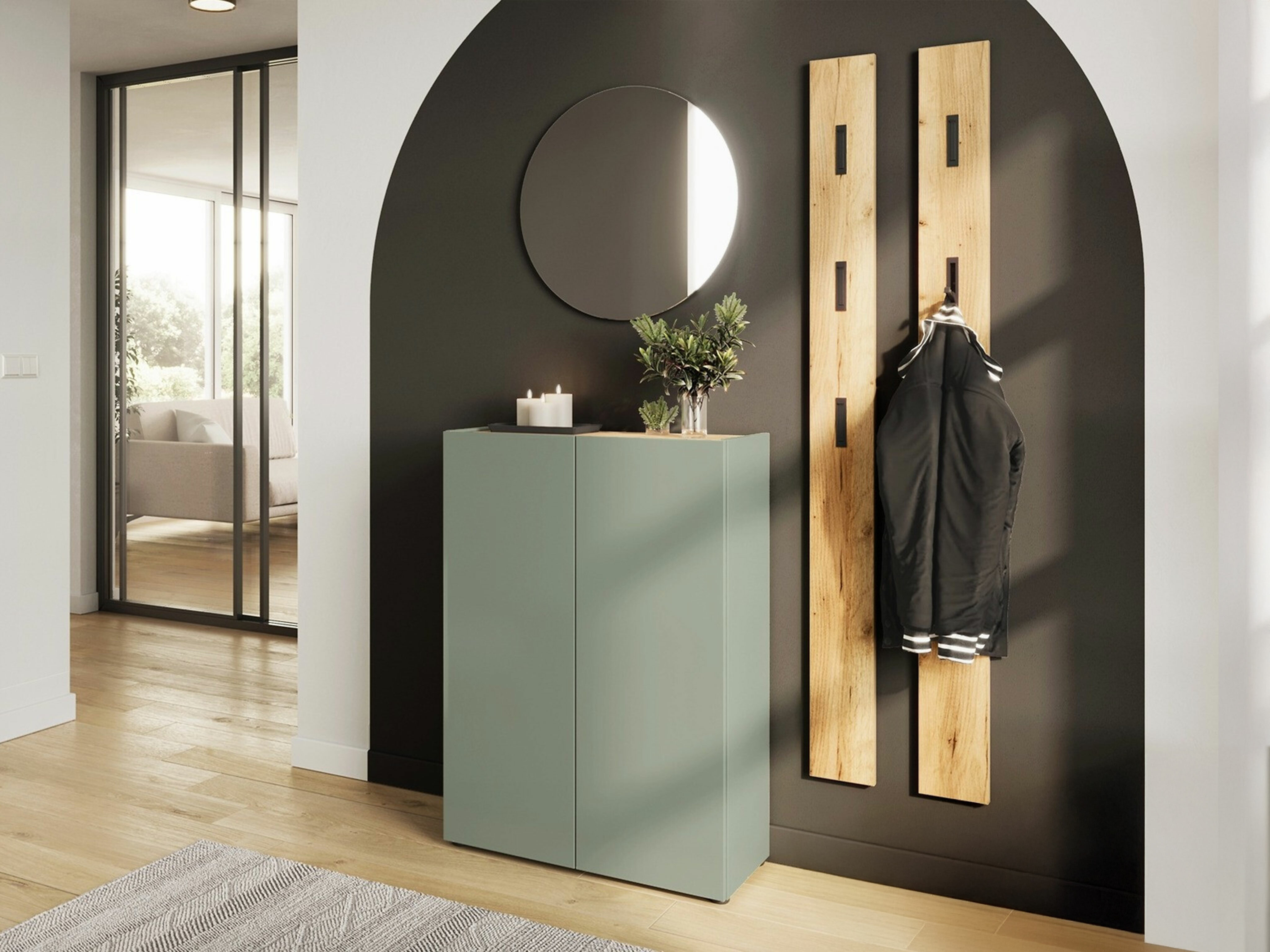 Komplet za predsobo Lircamu 101 (Prašno zelena)