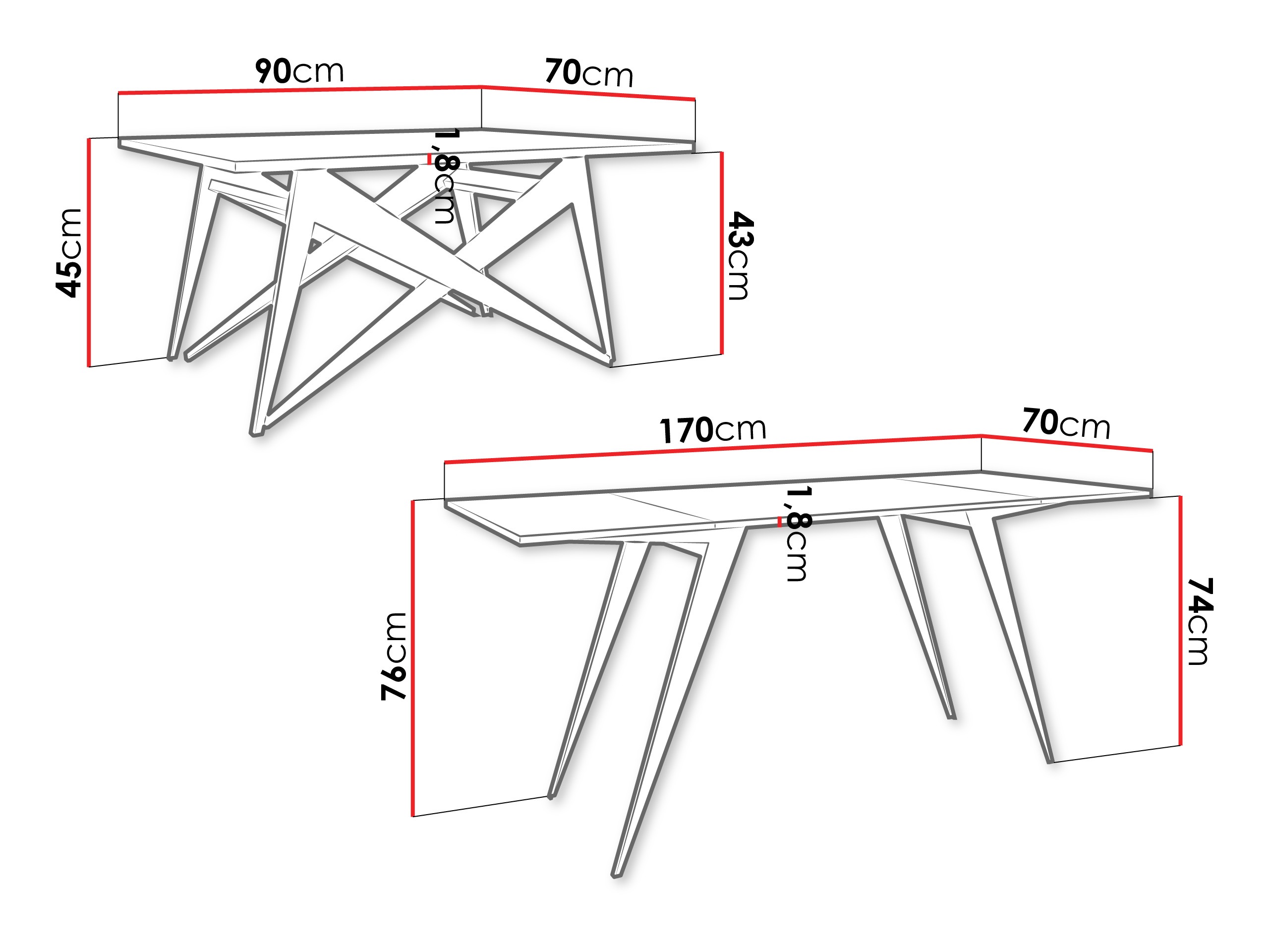 Raztegljiva klubska mizica Oswego 150 (Craft zlati hrast + Črna)