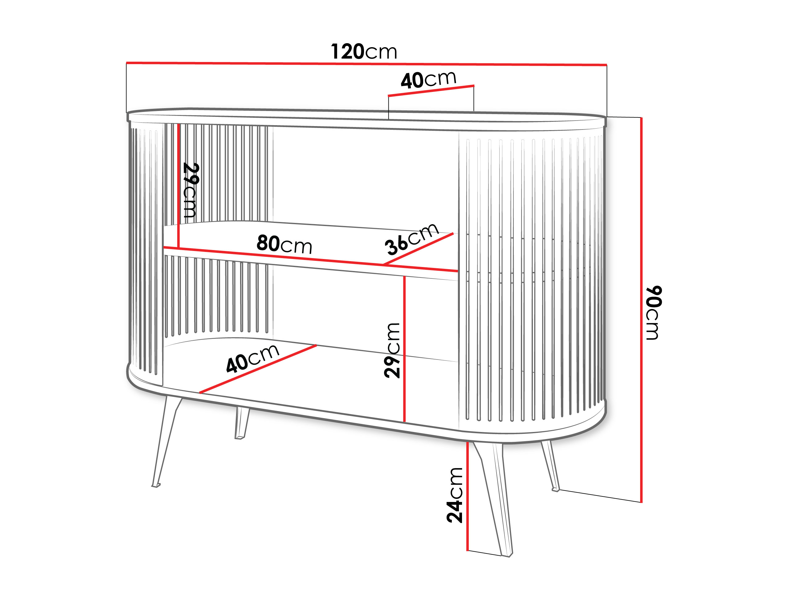 Regal Sordore 126 (Črna)