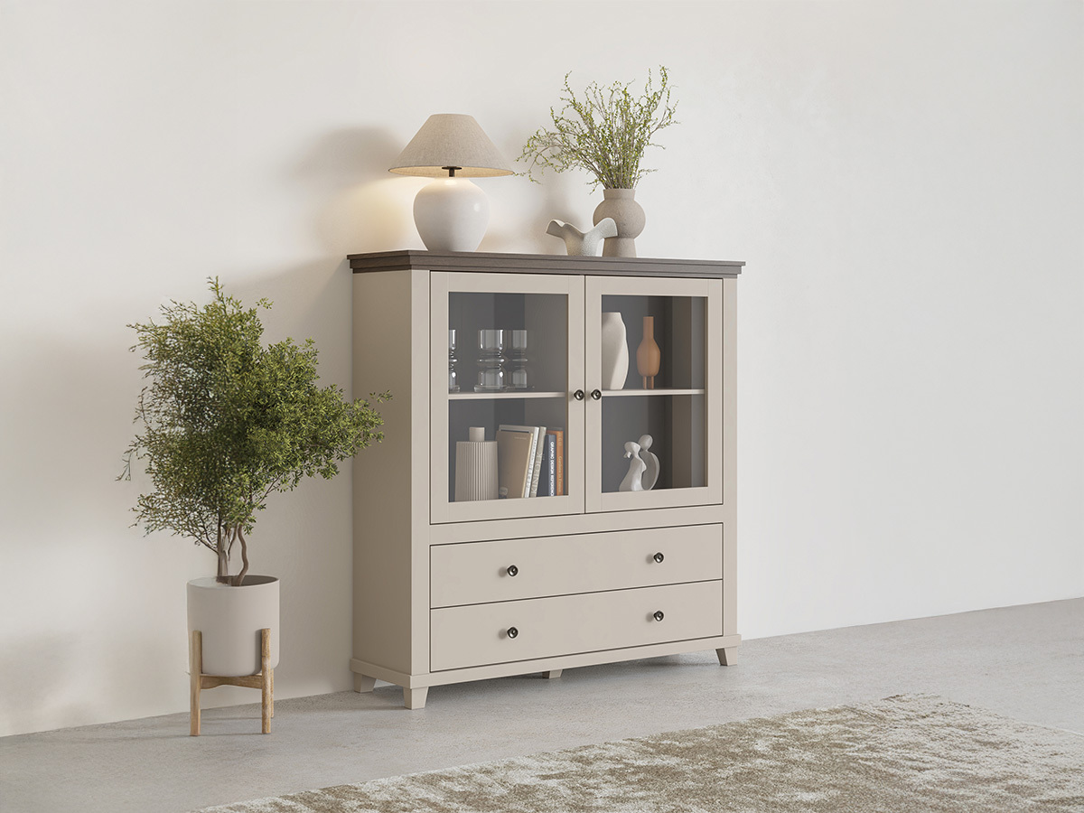 Komoda Tolnue 105 (Svetlo bež + Hrast)