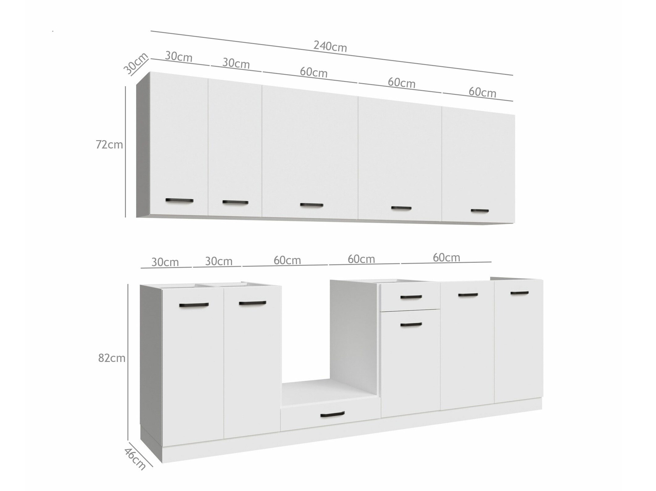 Modularni kuhinjski komplet Top White 169