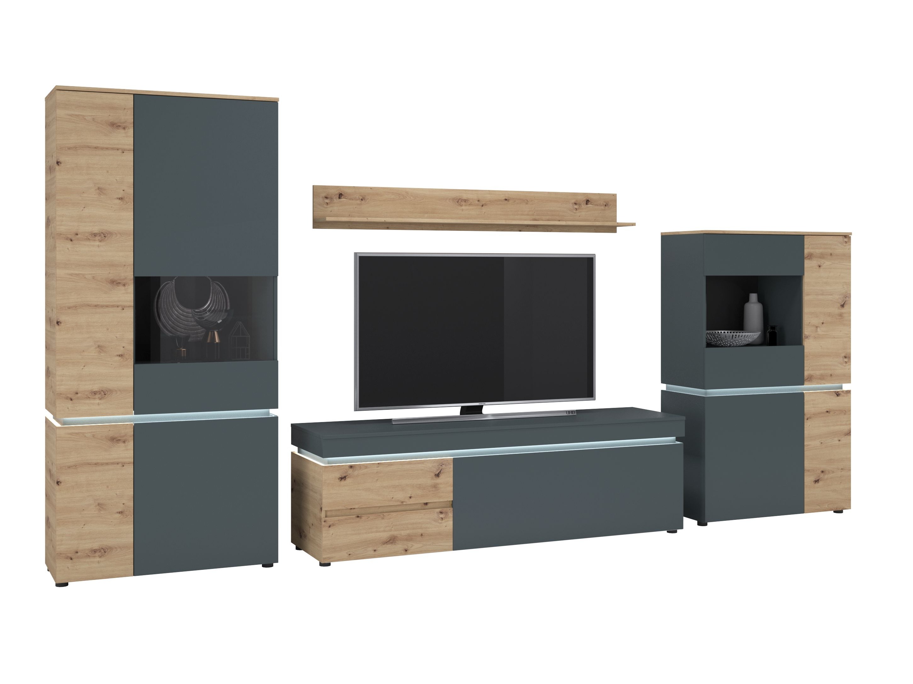 Komplet za dnevno sobo Ontario 176 (Artisan hrast + Siva)