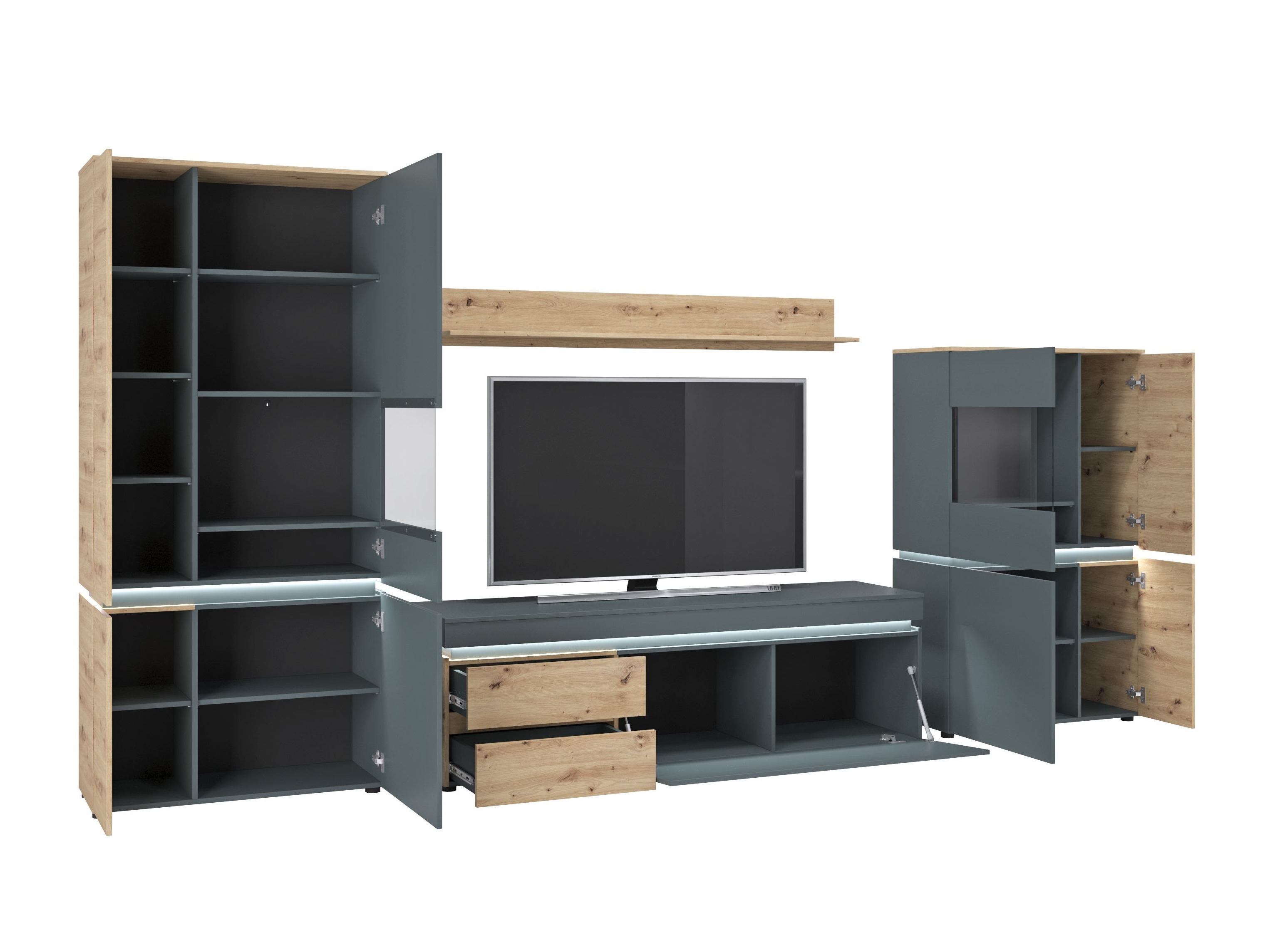 Komplet za dnevno sobo Ontario 176 (Artisan hrast + Siva)