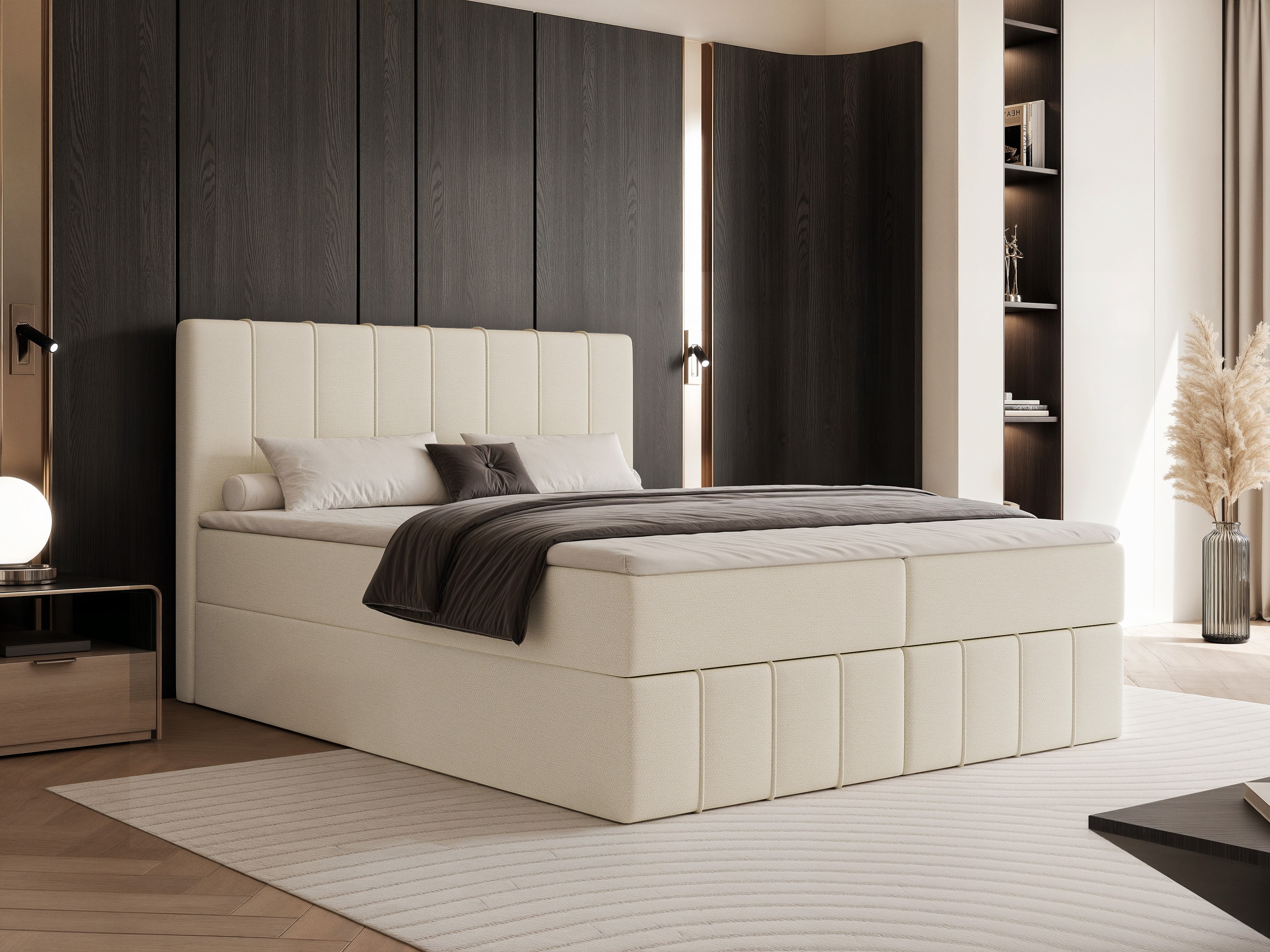 Boxspring postelja Martinez 125 (Lumi 03)