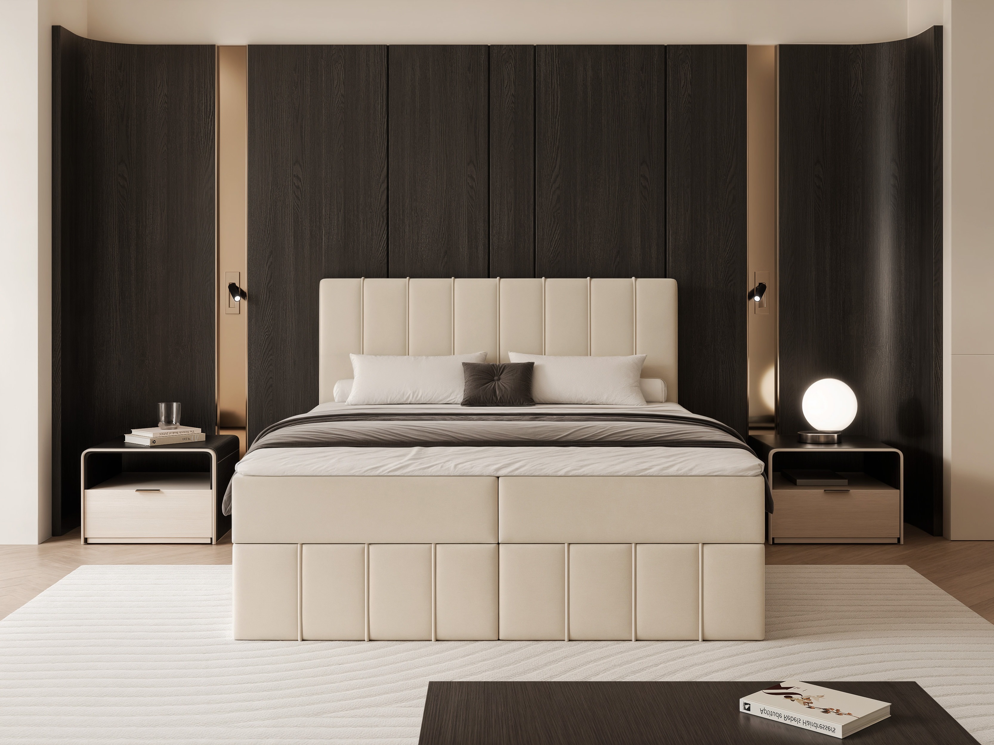 Boxspring postelja Martinez 125 (Lumi 03)