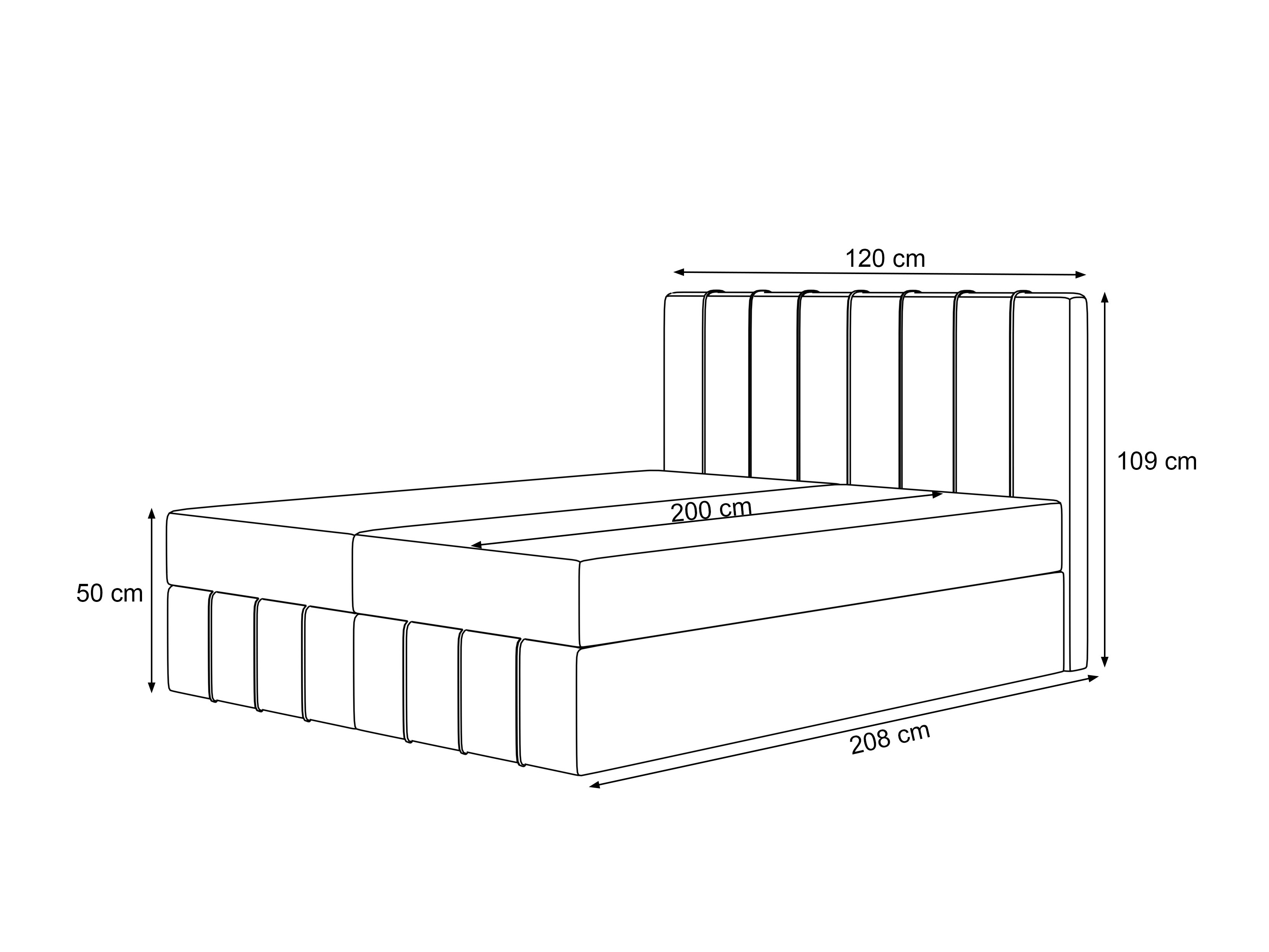 Boxspring postelja Martinez 125 (Lumi 11)