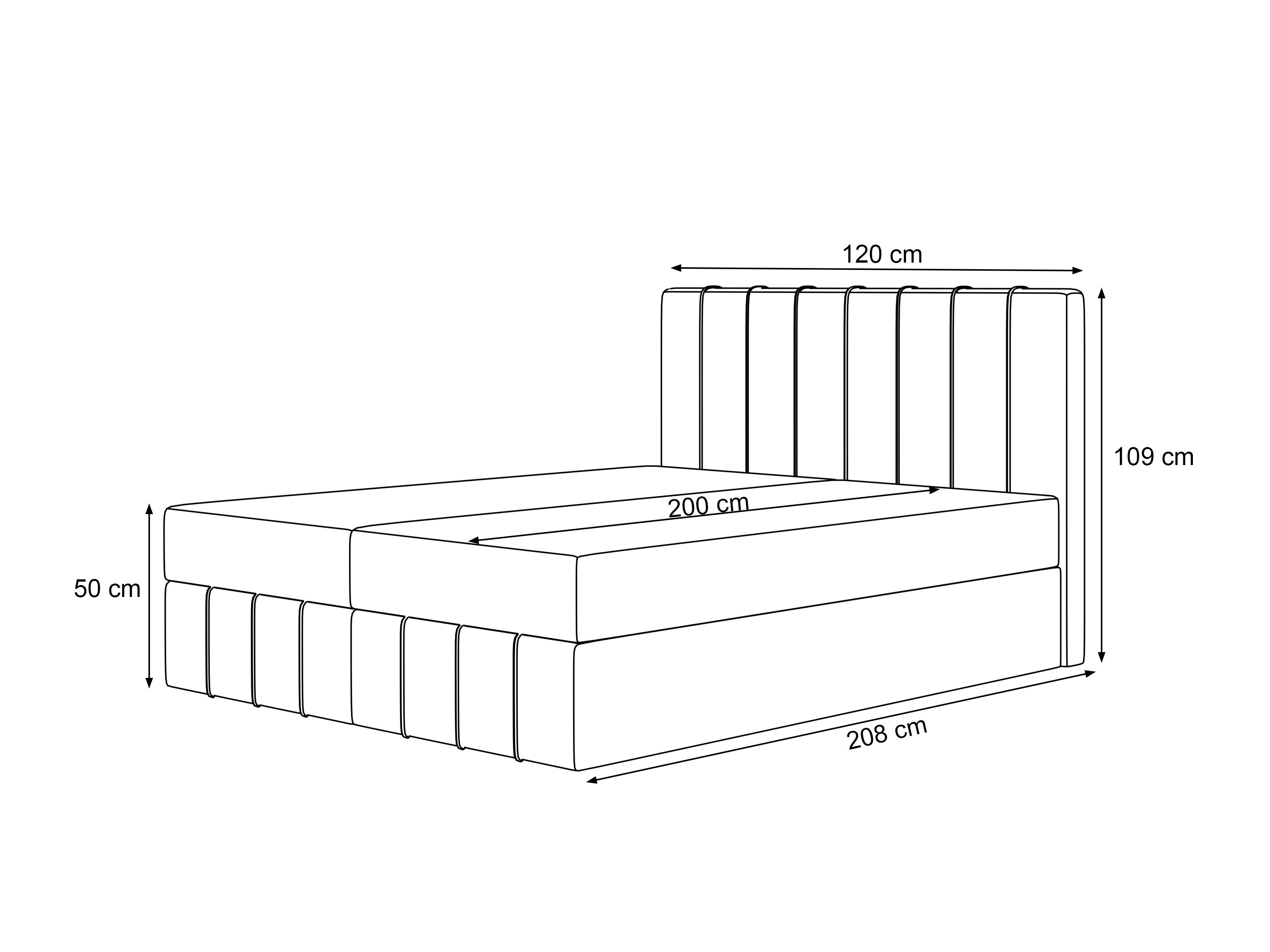 Boxspring postelja Martinez 125 (Lumi 19)