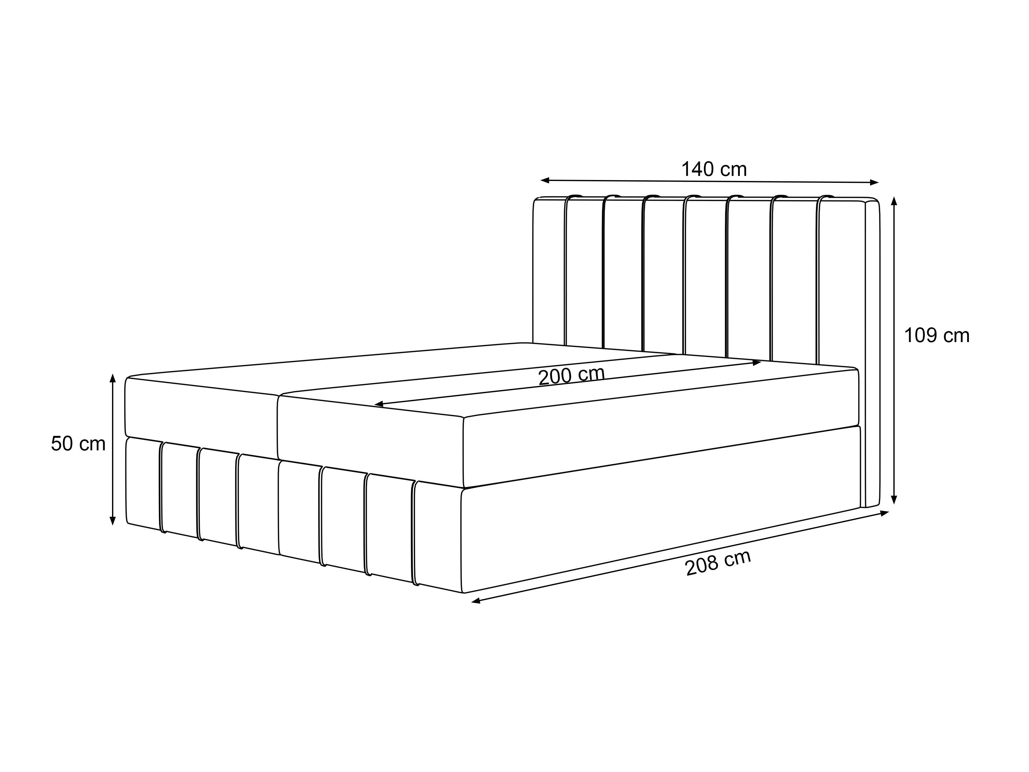 Boxspring postelja Martinez 125 (Lumi 19)