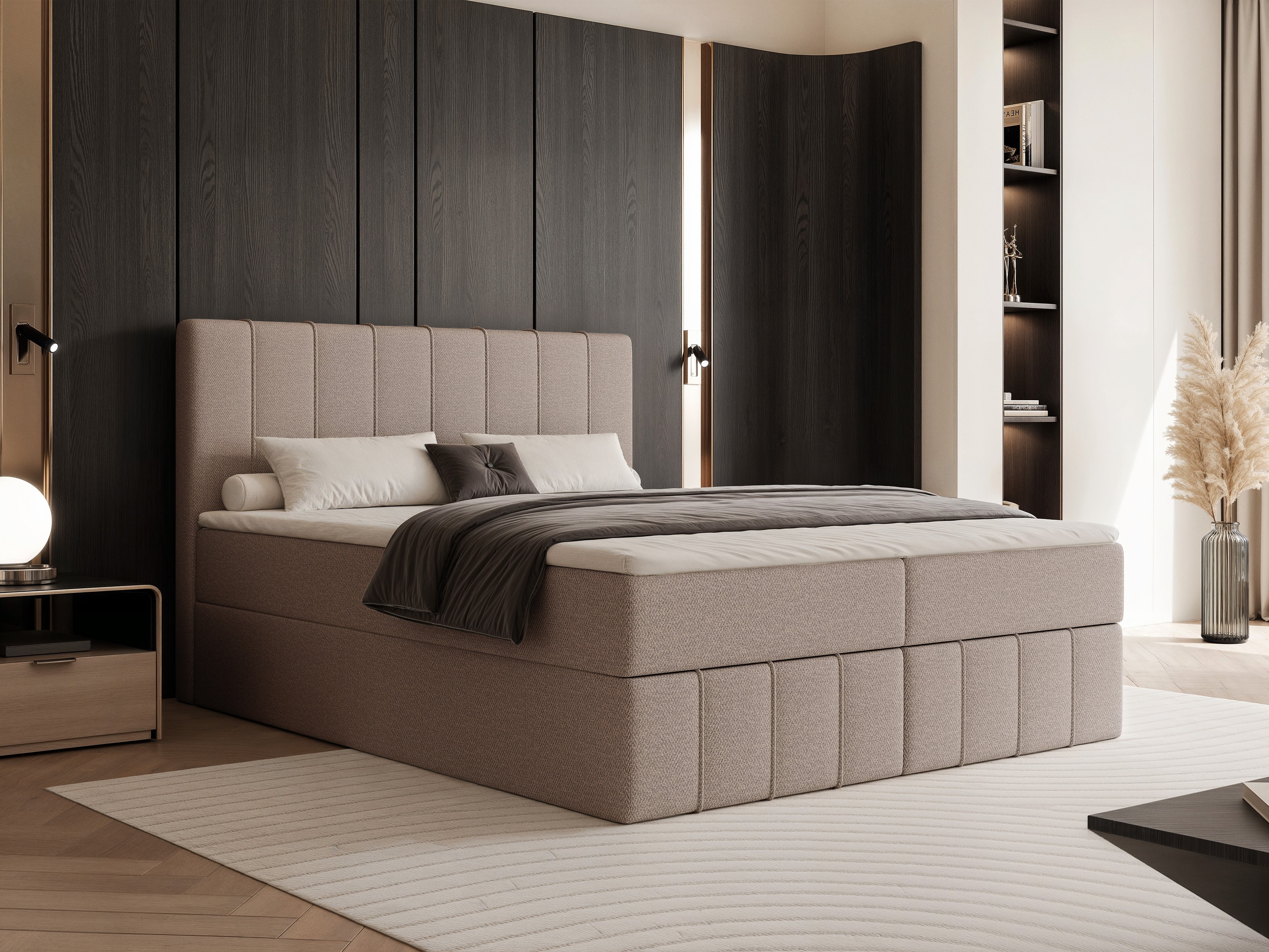 Boxspring postelja Martinez 125 (Lumi 19)