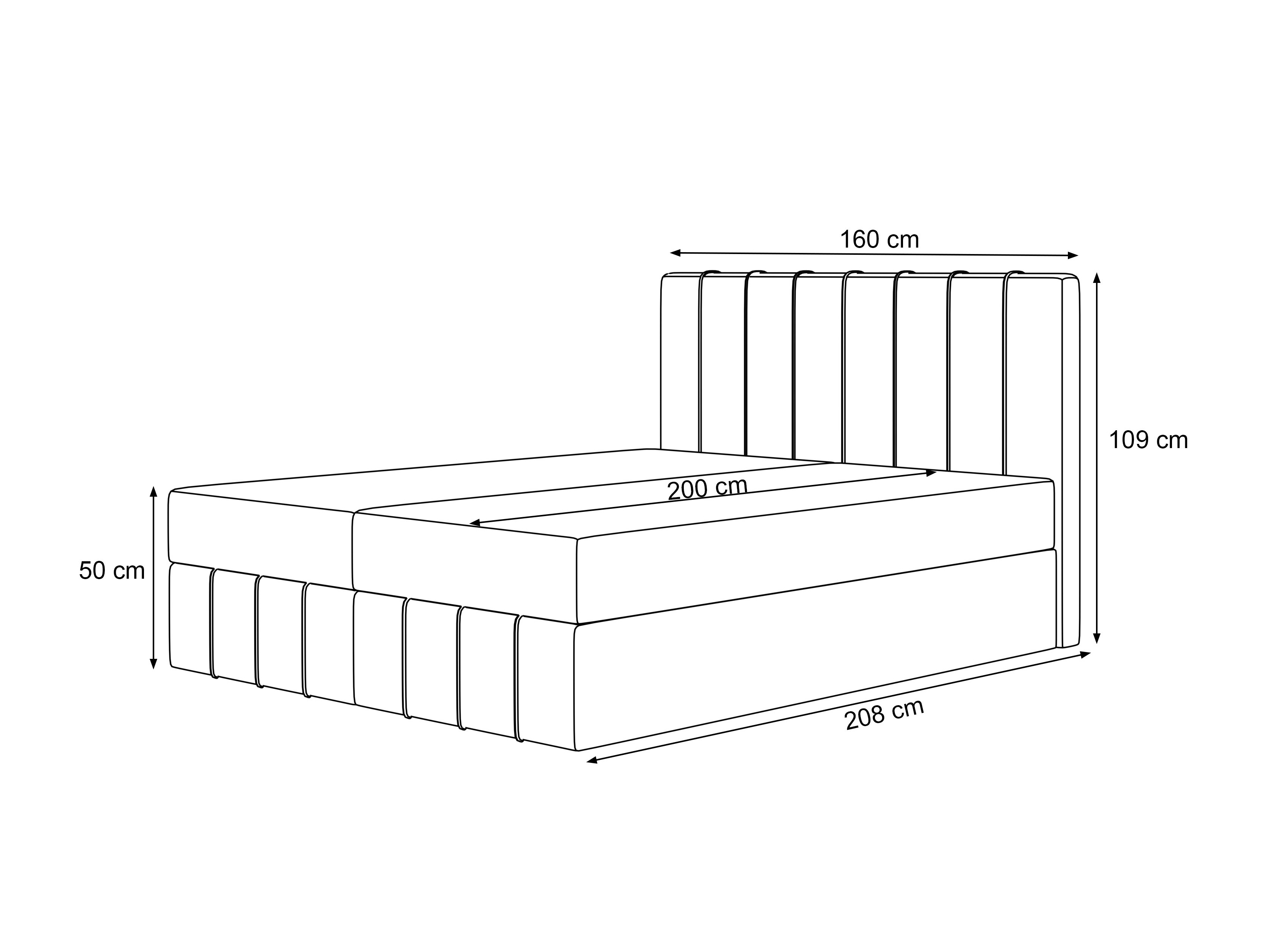 Boxspring postelja Martinez 125 (Lumi 19)