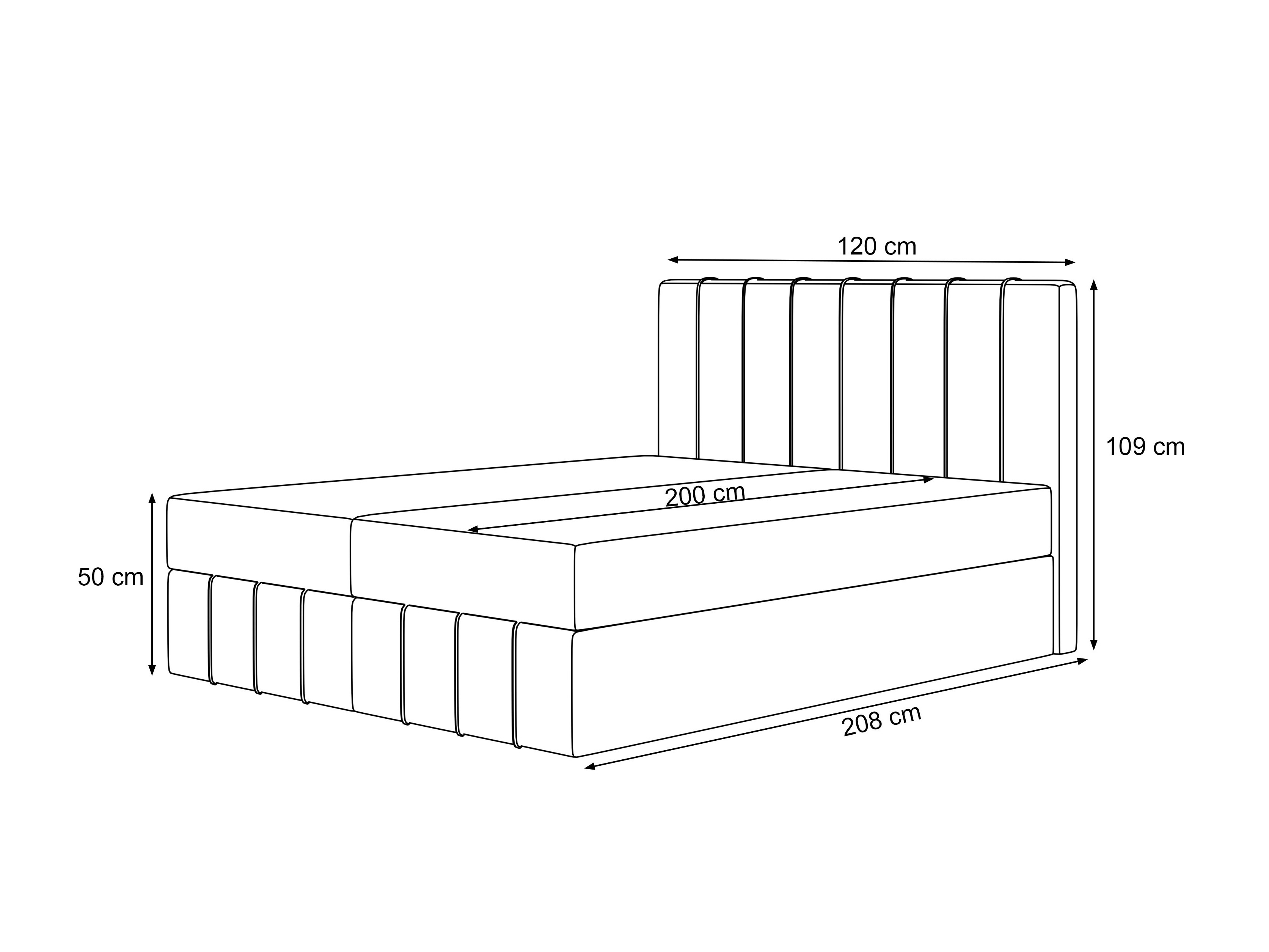 Boxspring postelja Martinez 125 (Lumi 35)