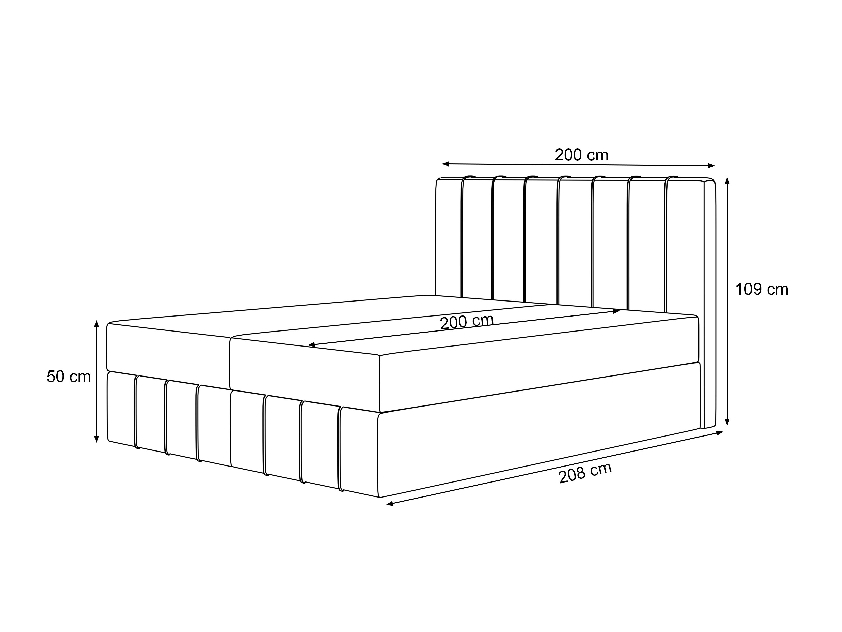 Boxspring postelja Martinez 125 (Lumi 35)
