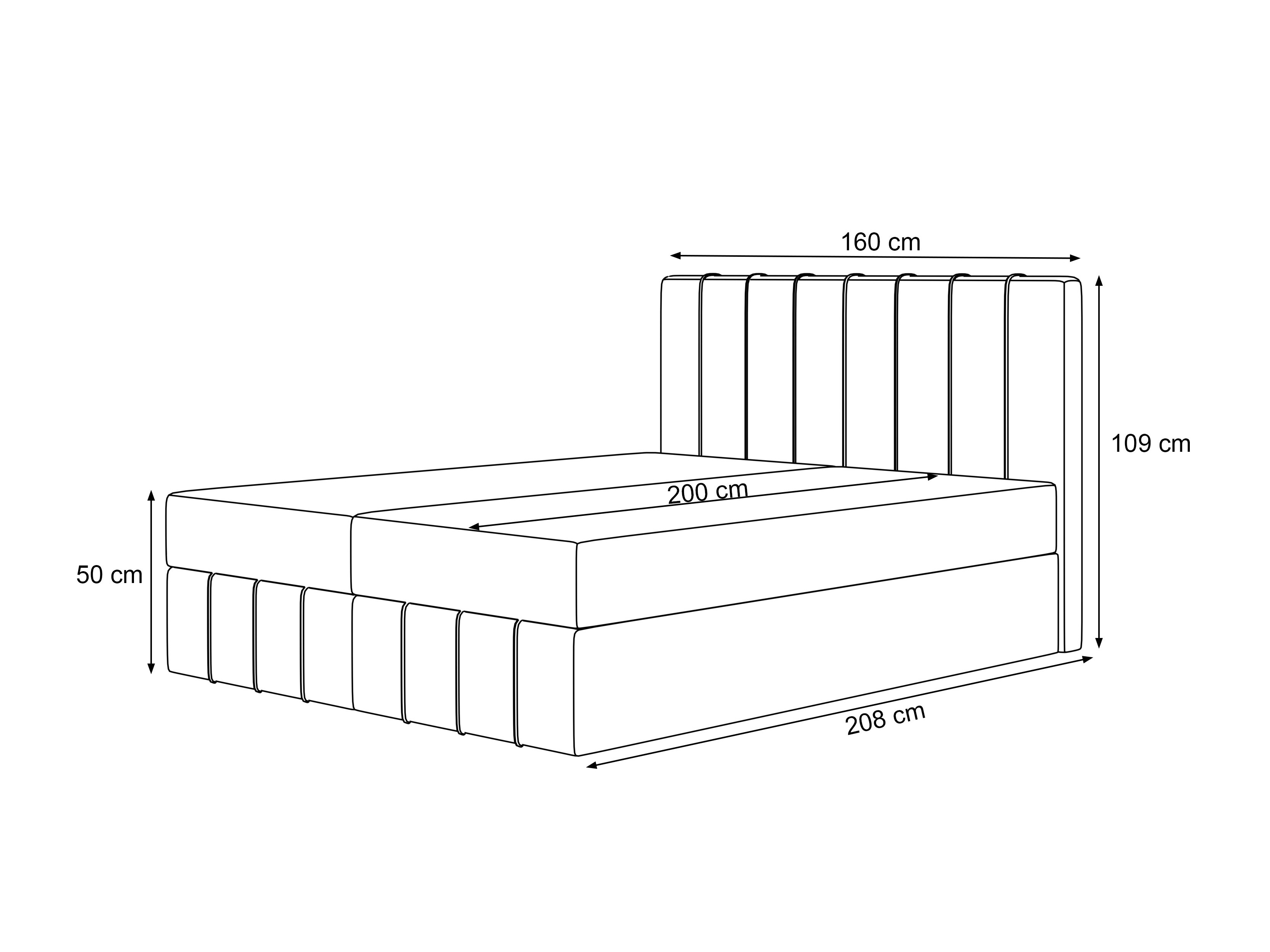 Boxspring postelja Martinez 125 (Lumi 84)