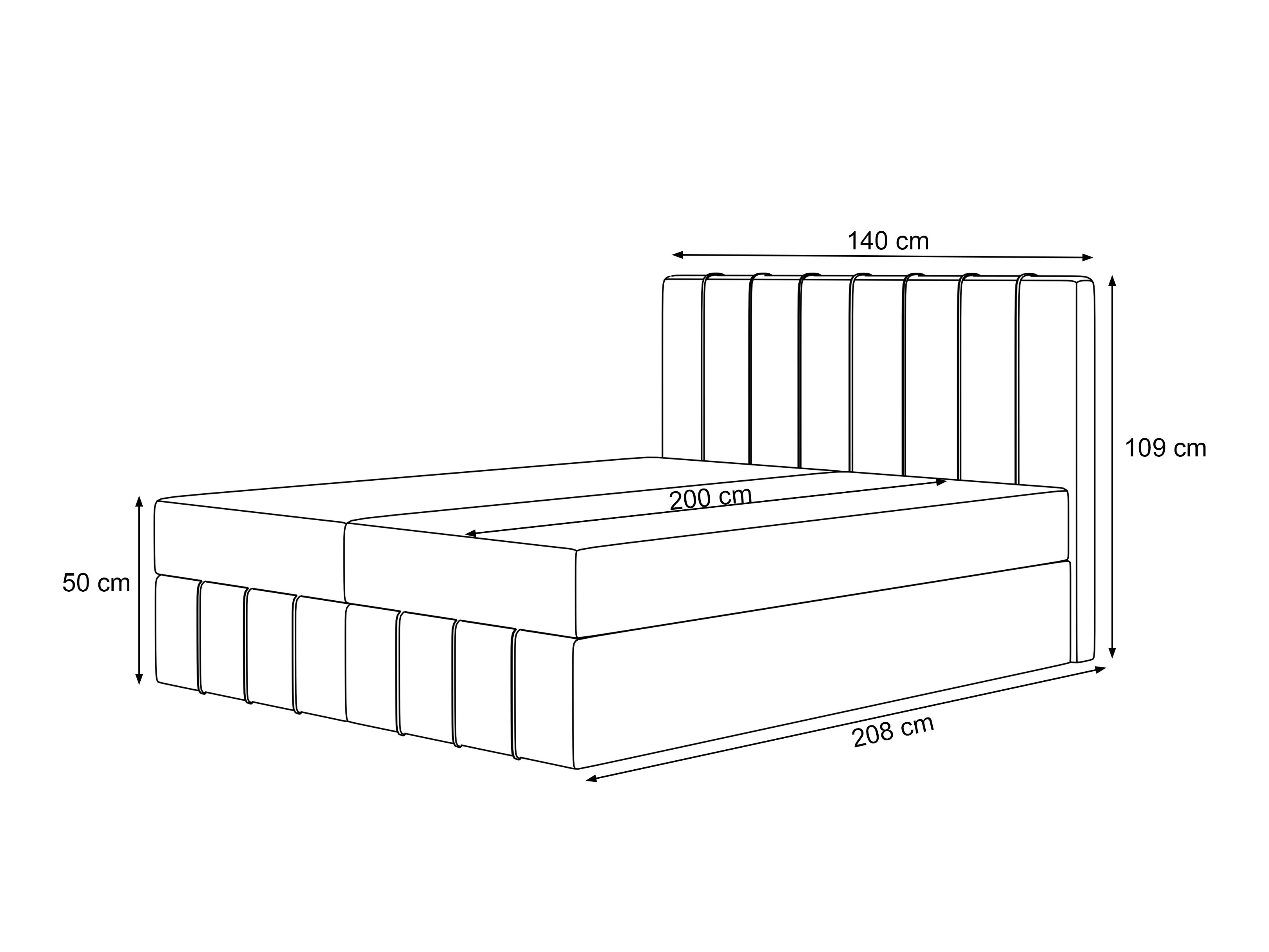 Boxspring postelja Martinez 125 (Lumi 84)