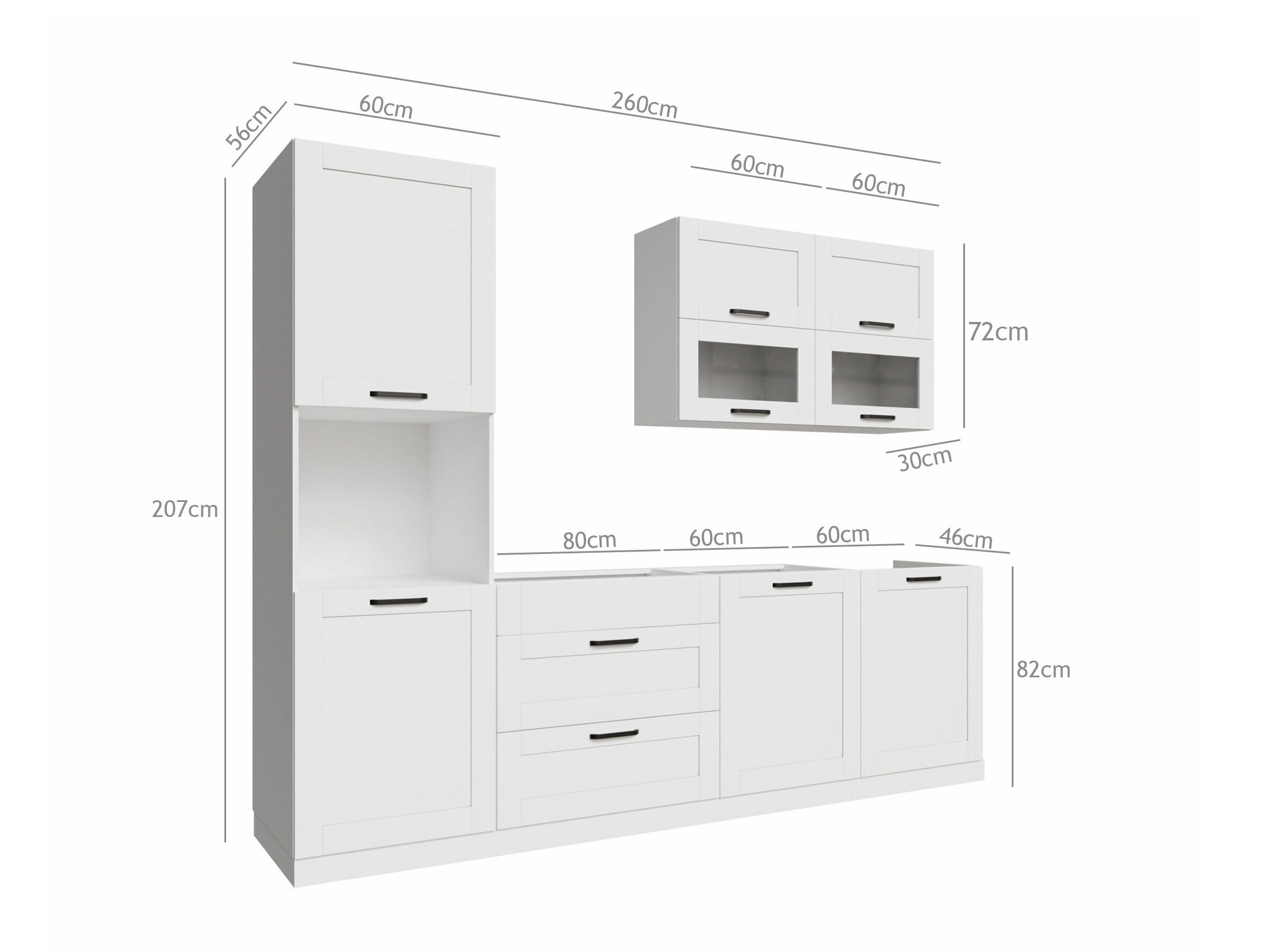 Modularni kuhinjski komplet Eva White 172