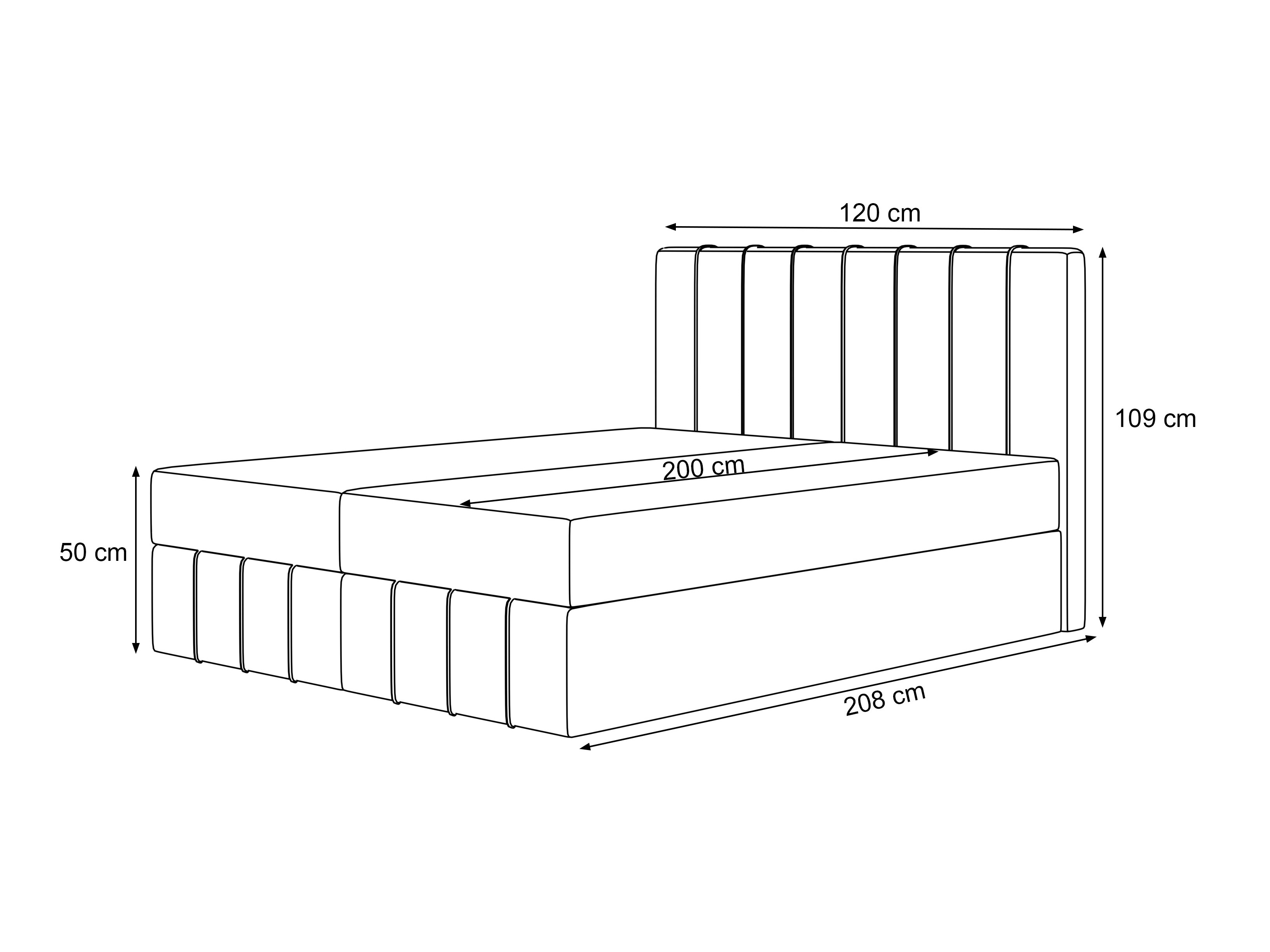 Boxspring postelja Martinez 125 (Piano 02)