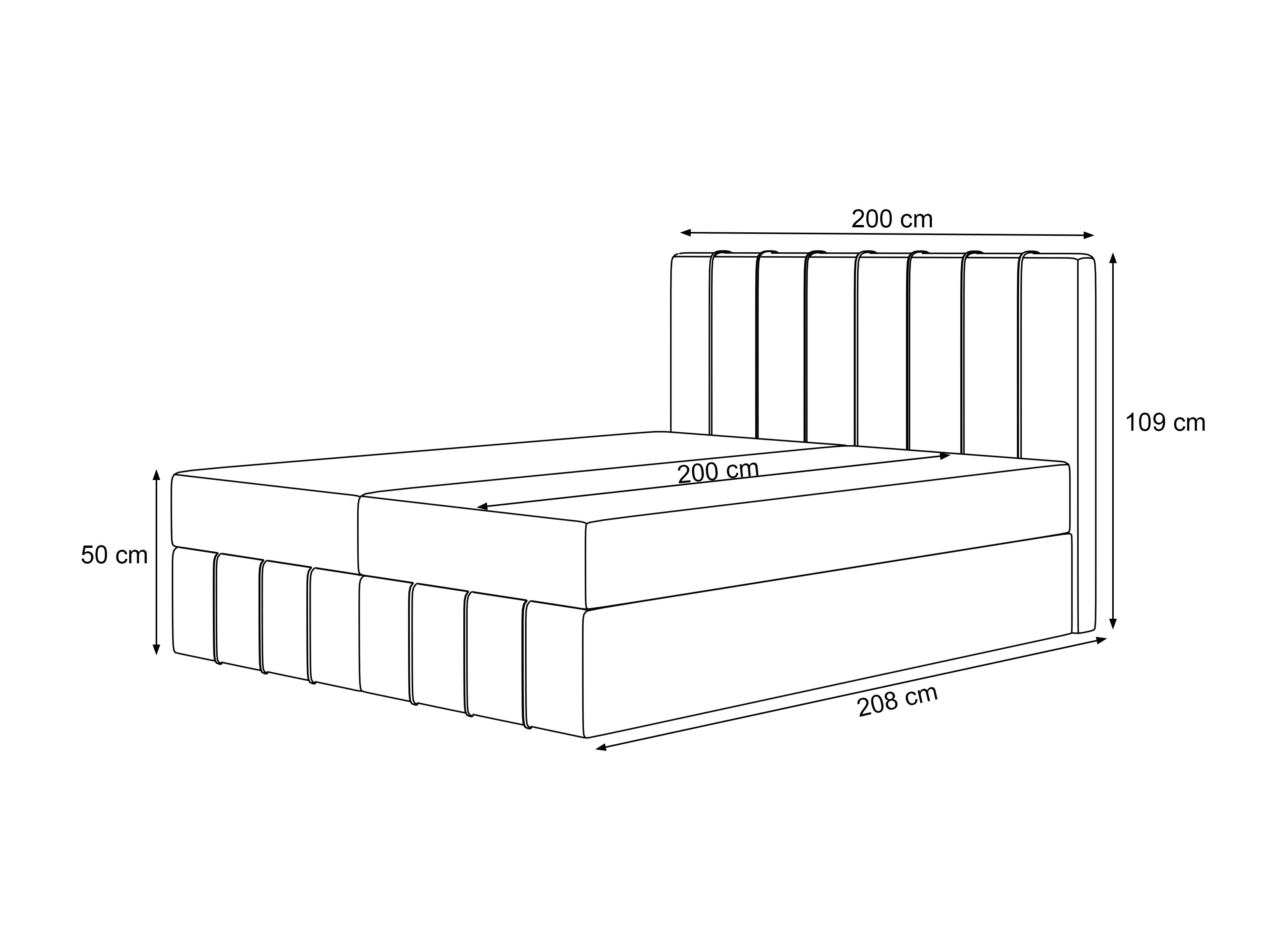 Boxspring postelja Martinez 125 (Piano 02)
