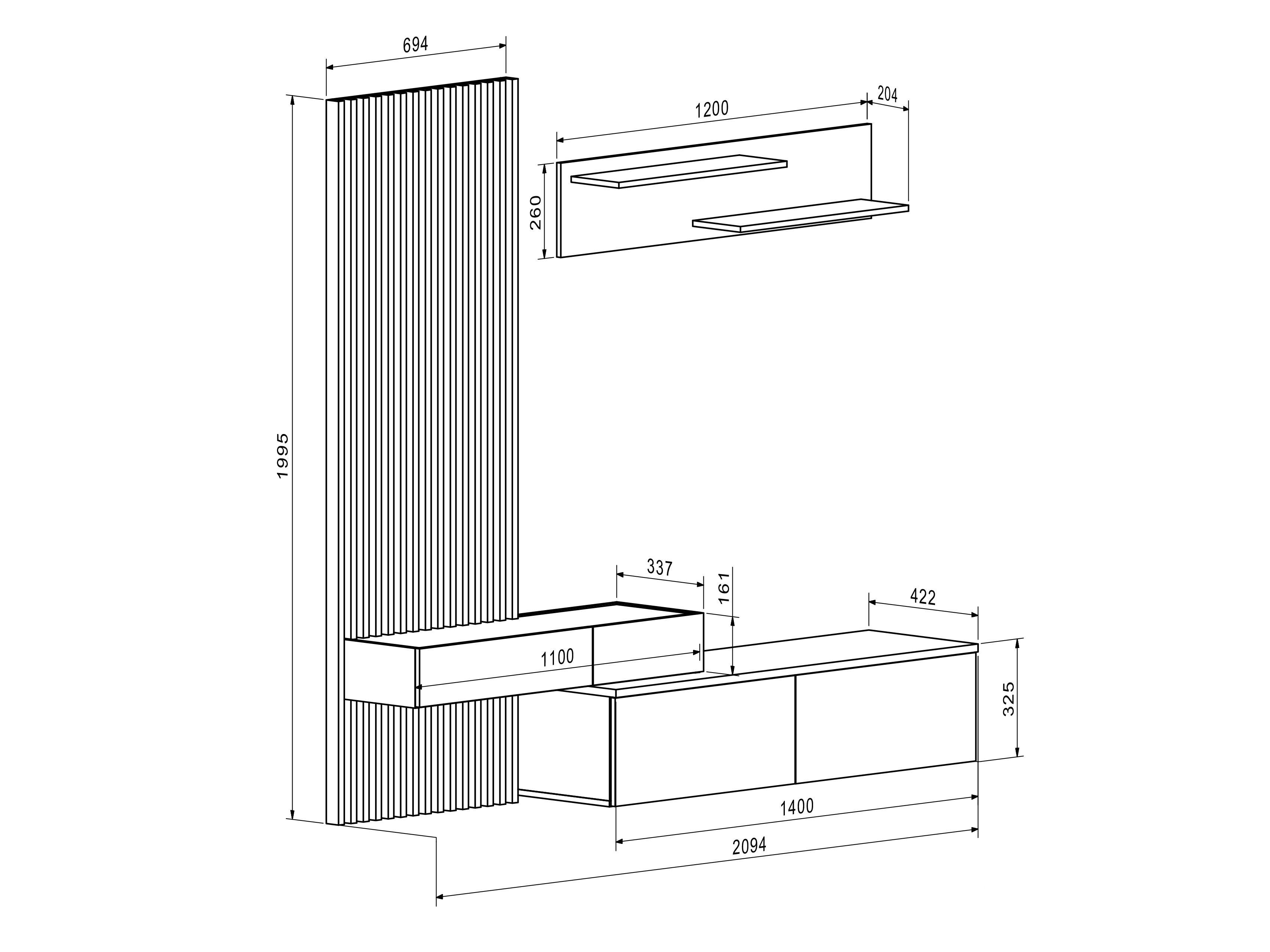 Komplet za dnevno sobo Houston 2086 (Artisan hrast + Kašmir)
