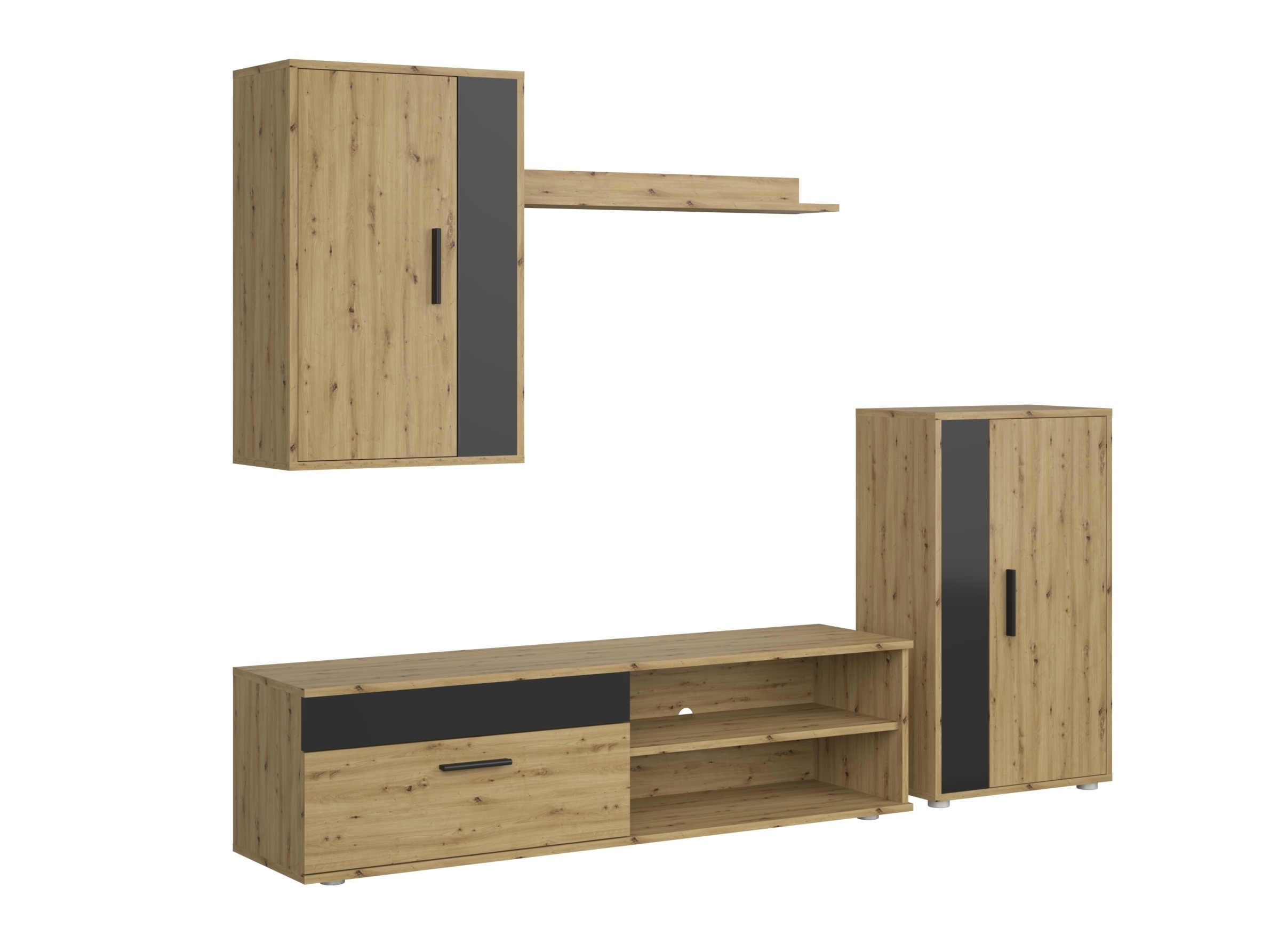 Komplet za dnevno sobo Houston 2087 (Črna + Artisan hrast)