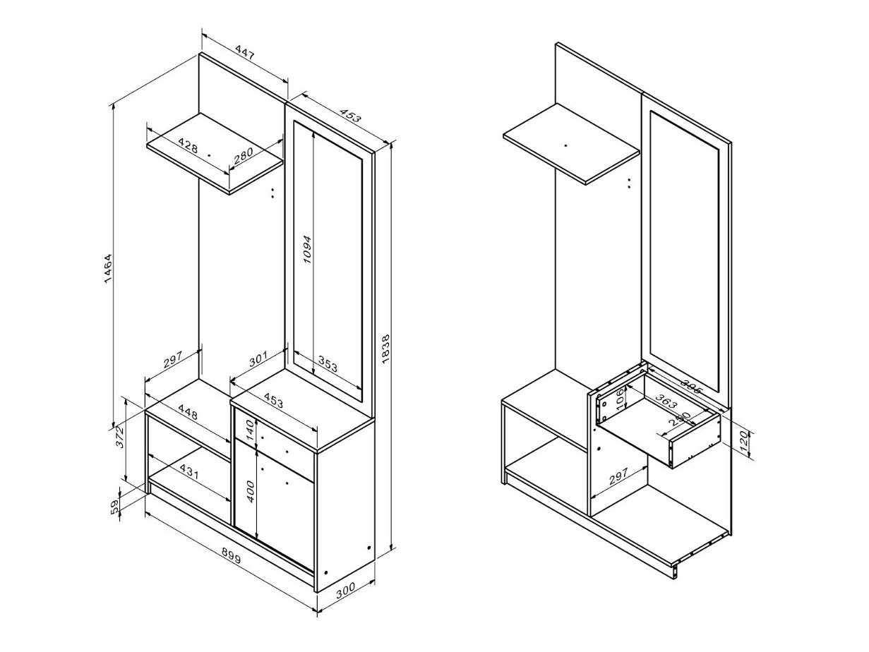 Komplet za predsobo Houston 2084 (Artisan hrast + Kašmir)
