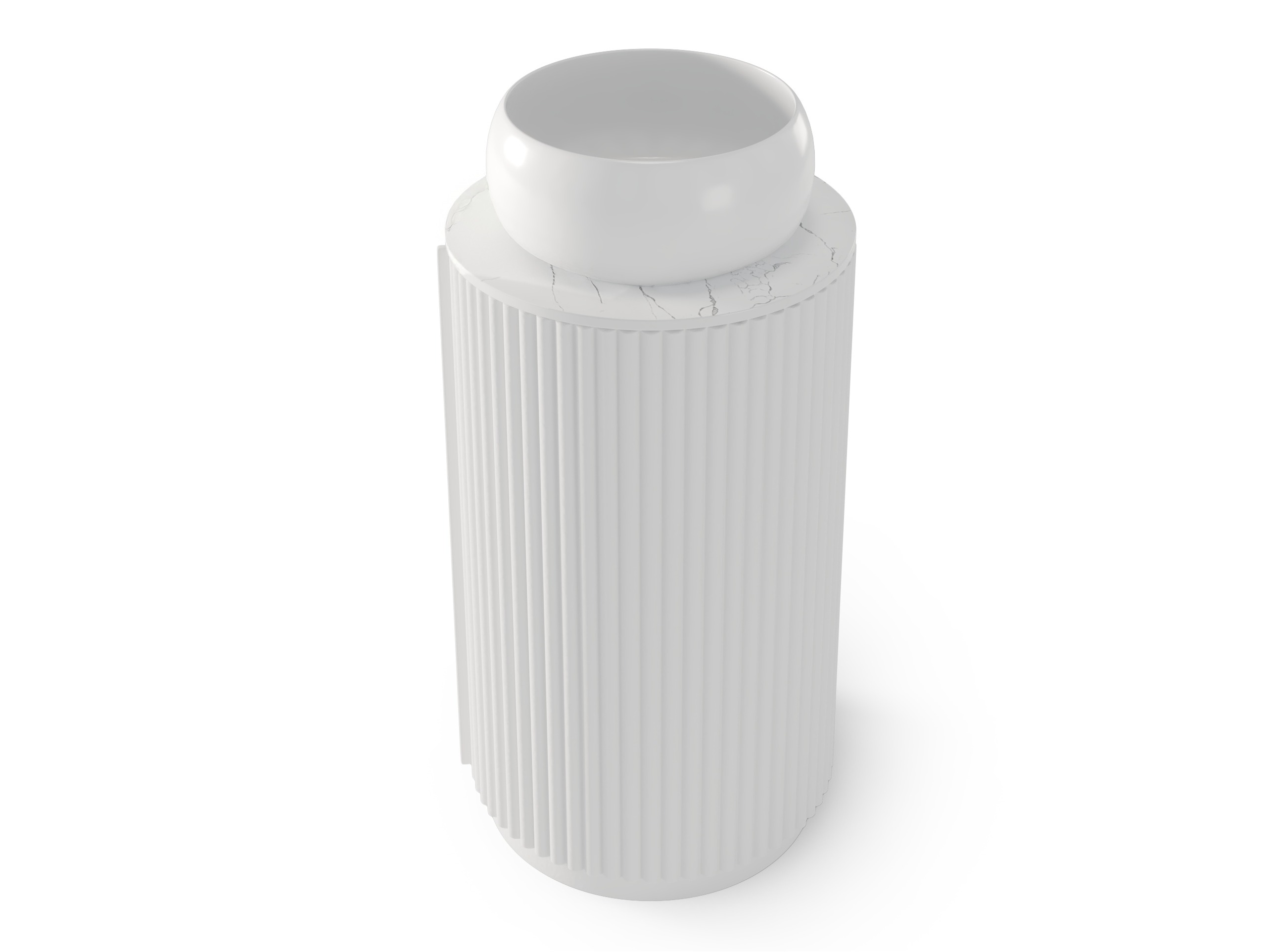 Prostostoječa kopalniška omarica za umivalnik Burleson 503 (Bela)