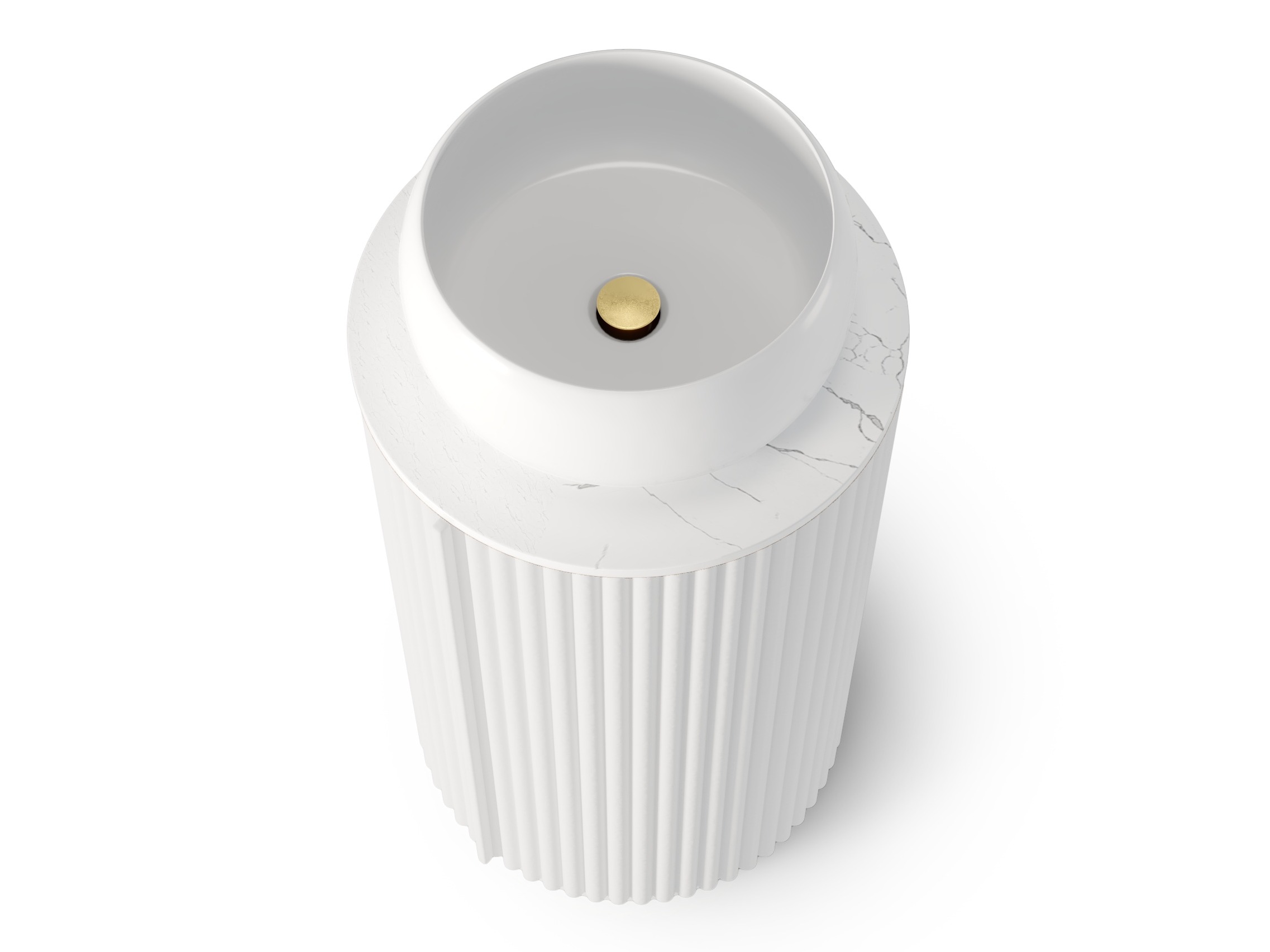 Prostostoječa kopalniška omarica za umivalnik Burleson 503 (Bela)