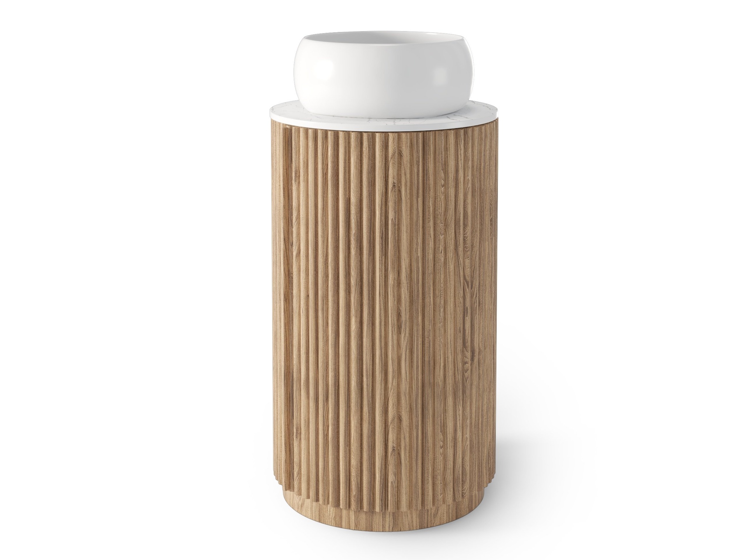 Prostostoječa kopalniška omarica za umivalnik Burleson 503 (Hrast + Bela)