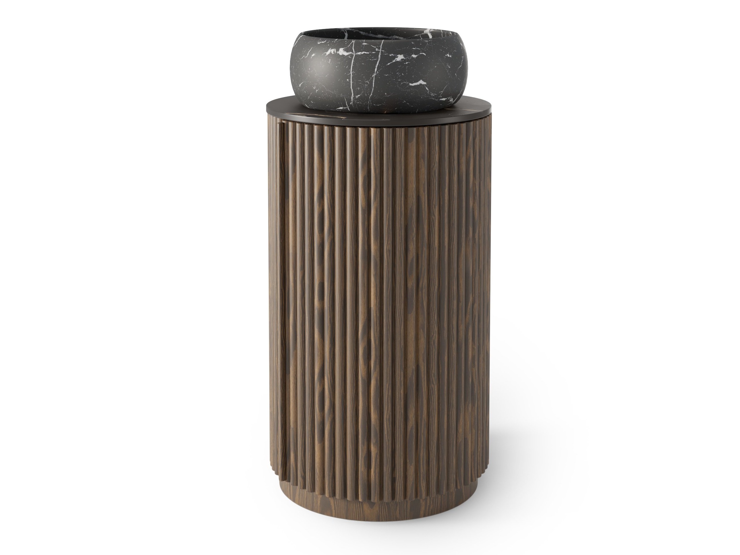 Prostostoječa kopalniška omarica za umivalnik Burleson 503 (Oreh + Črna)