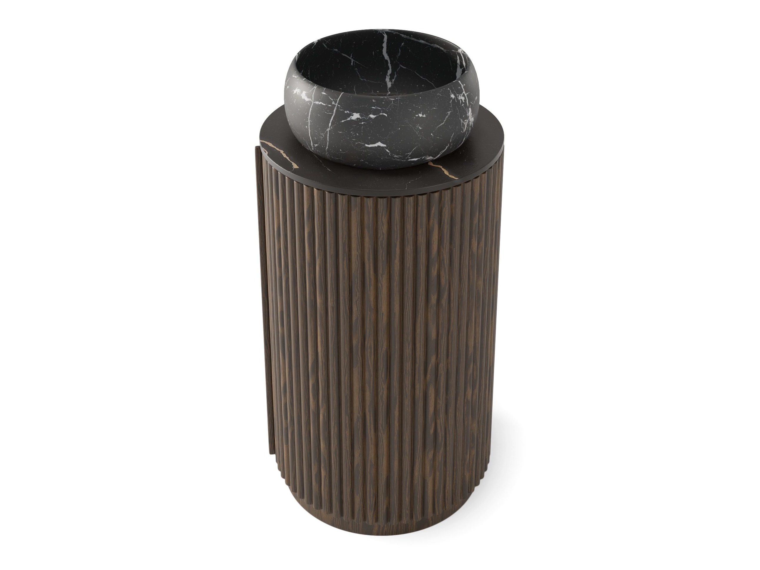 Prostostoječa kopalniška omarica za umivalnik Burleson 503 (Oreh + Črna)