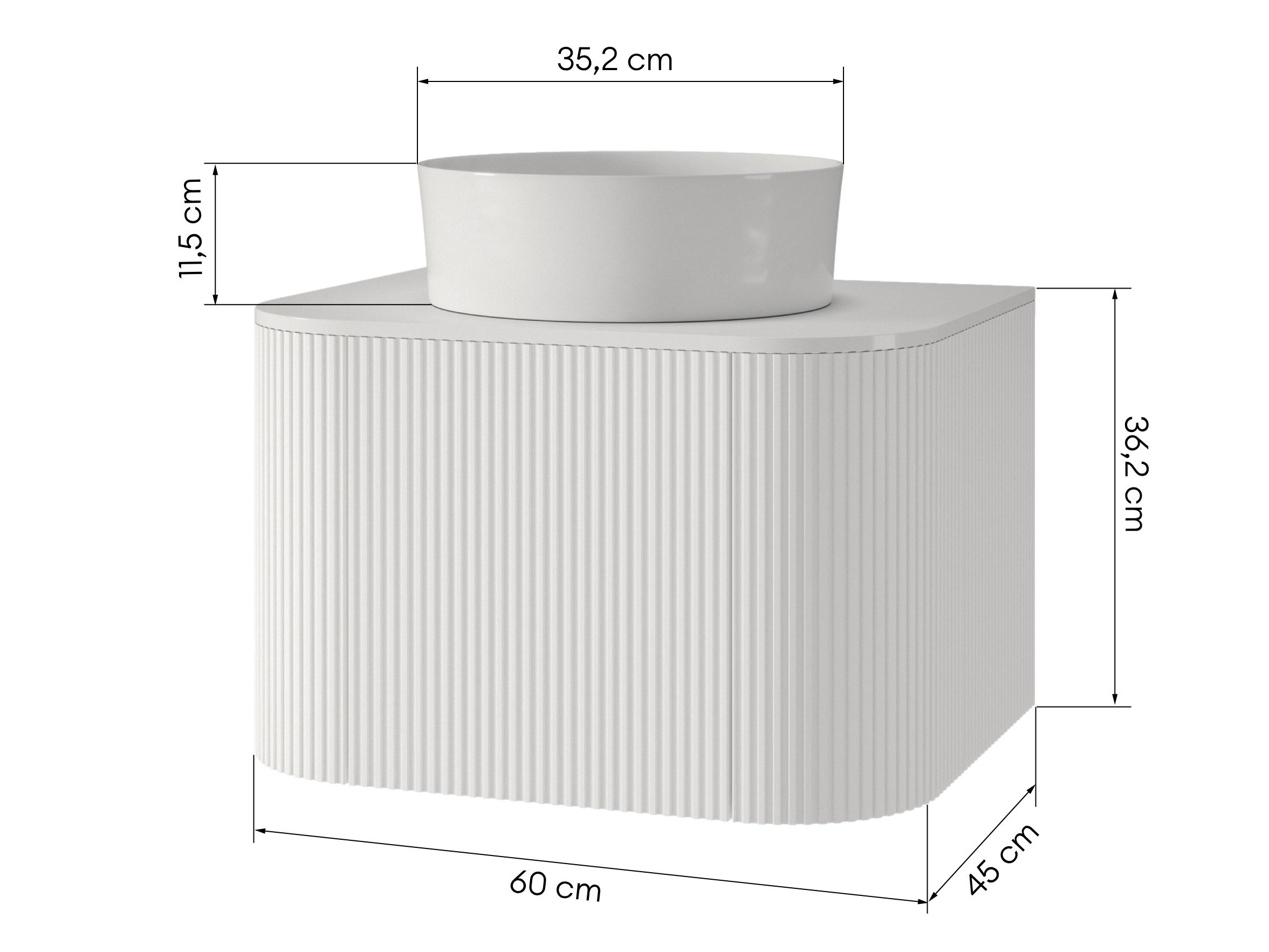 Viseča kopalniška omarica za umivalnik Burleson 504