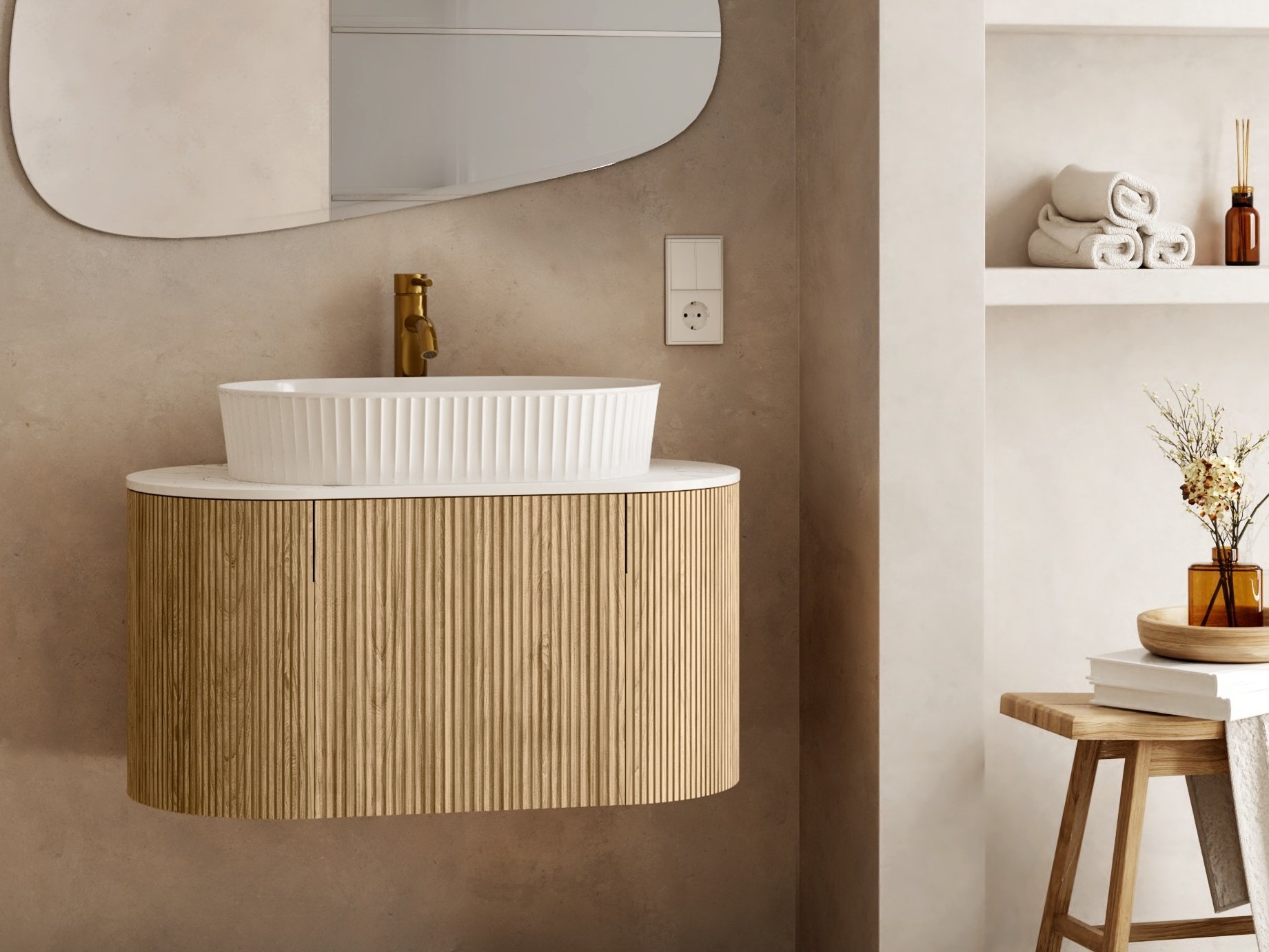 Viseča kopalniška omarica za umivalnik Burleson 506