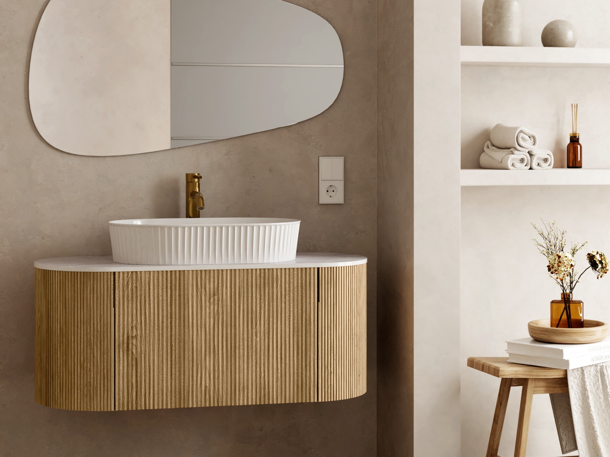 Viseča kopalniška omarica za umivalnik Burleson 507