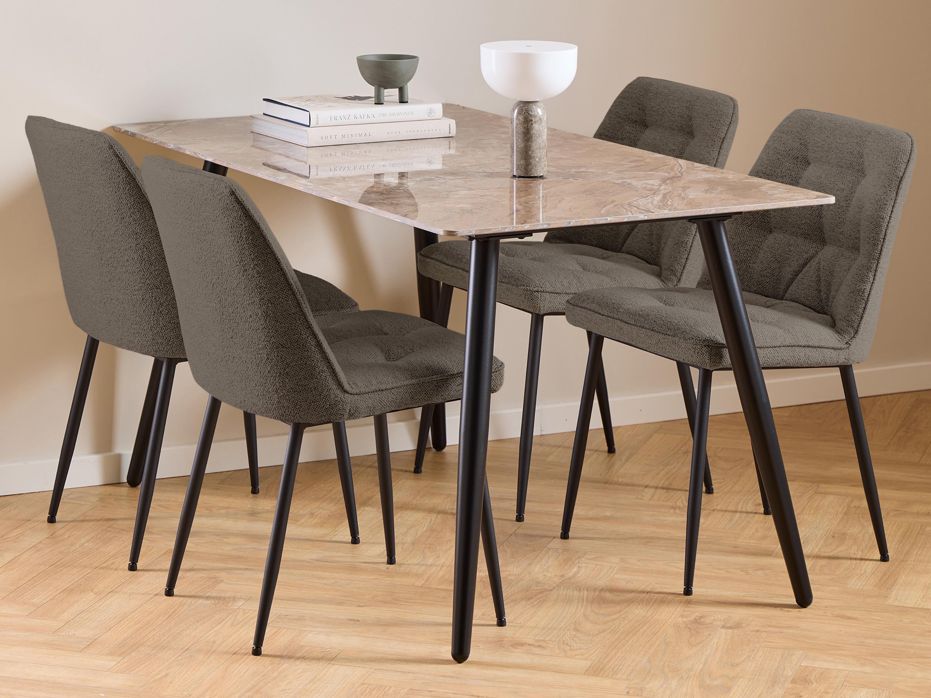 Jedilniški komplet Norsica 1012 (Taupe + Črna)