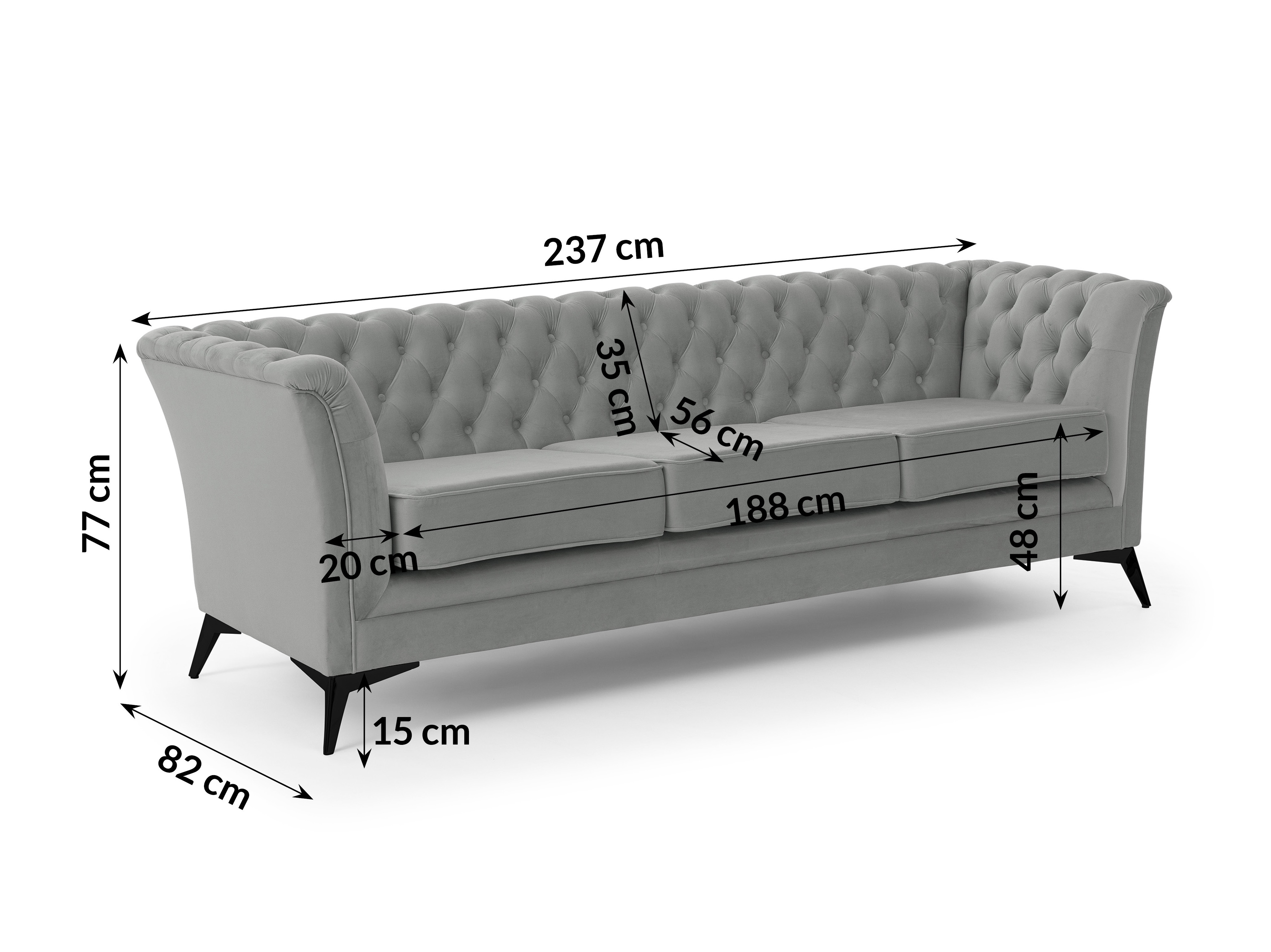 Kavč chesterfield Rocklin 120 (Riviera 91)