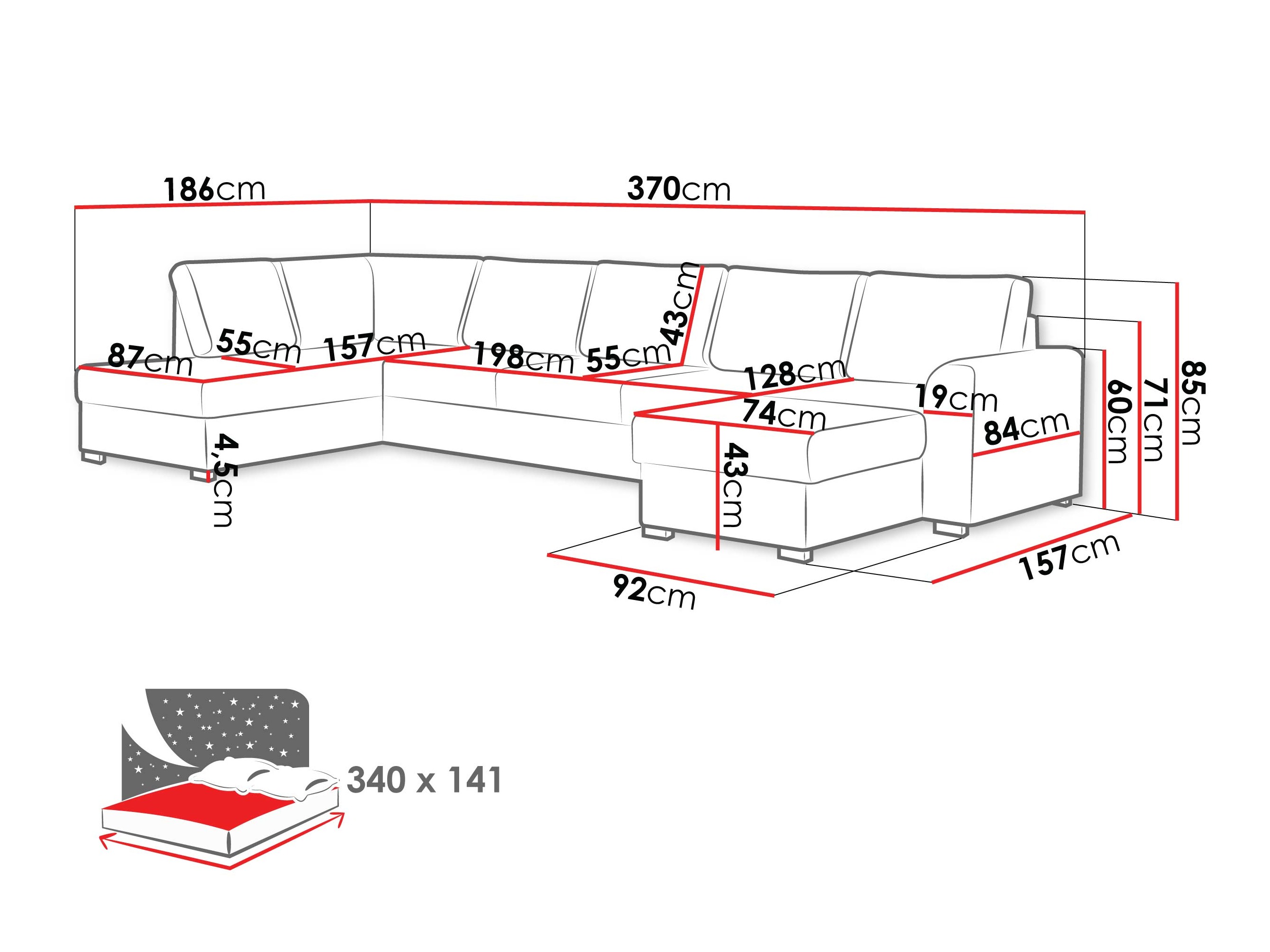 Kotna garnitura Comfivo Flumen III (Piano 28)