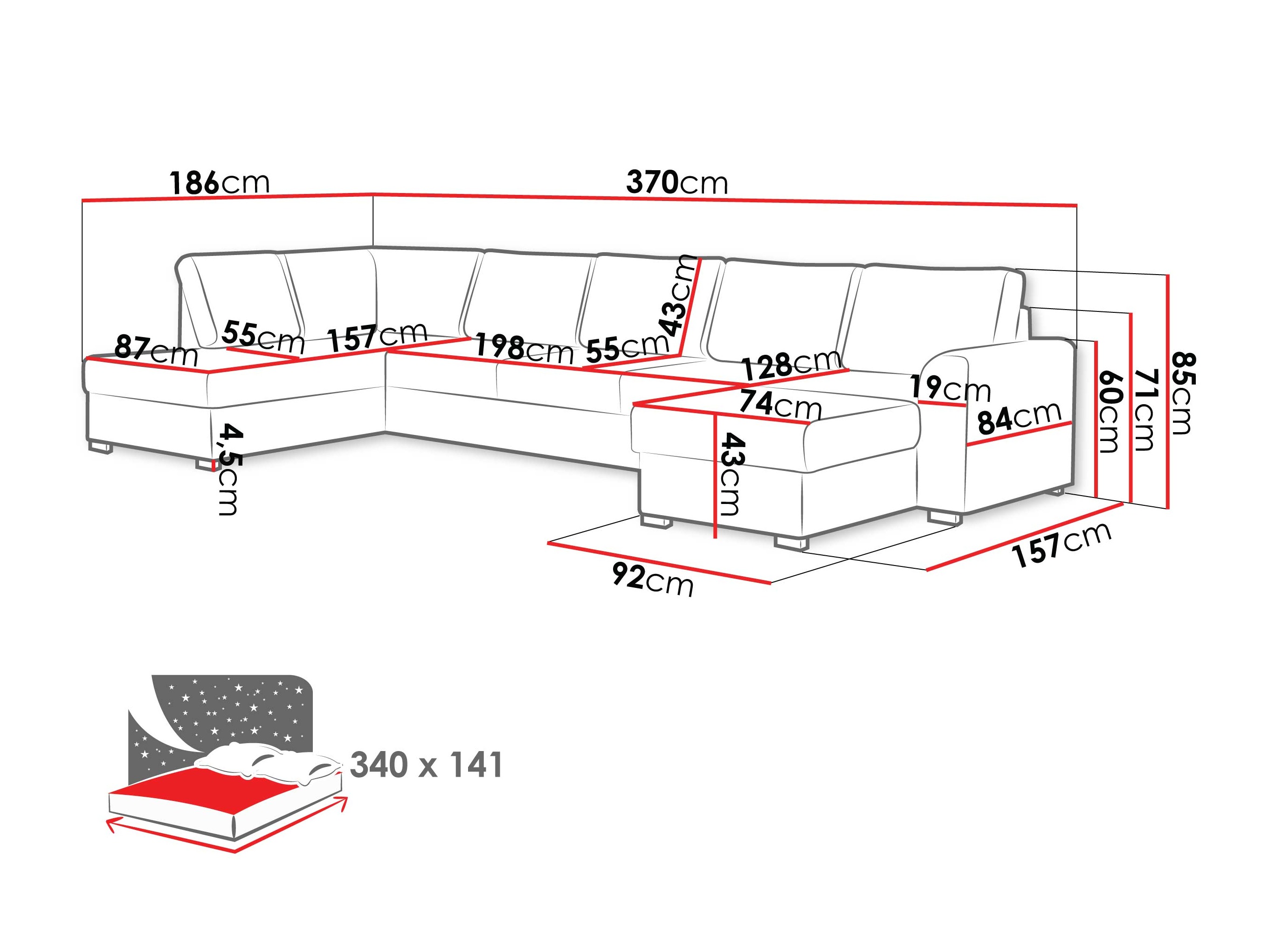 Kotna garnitura Comfivo Flumen III (Piano 28)