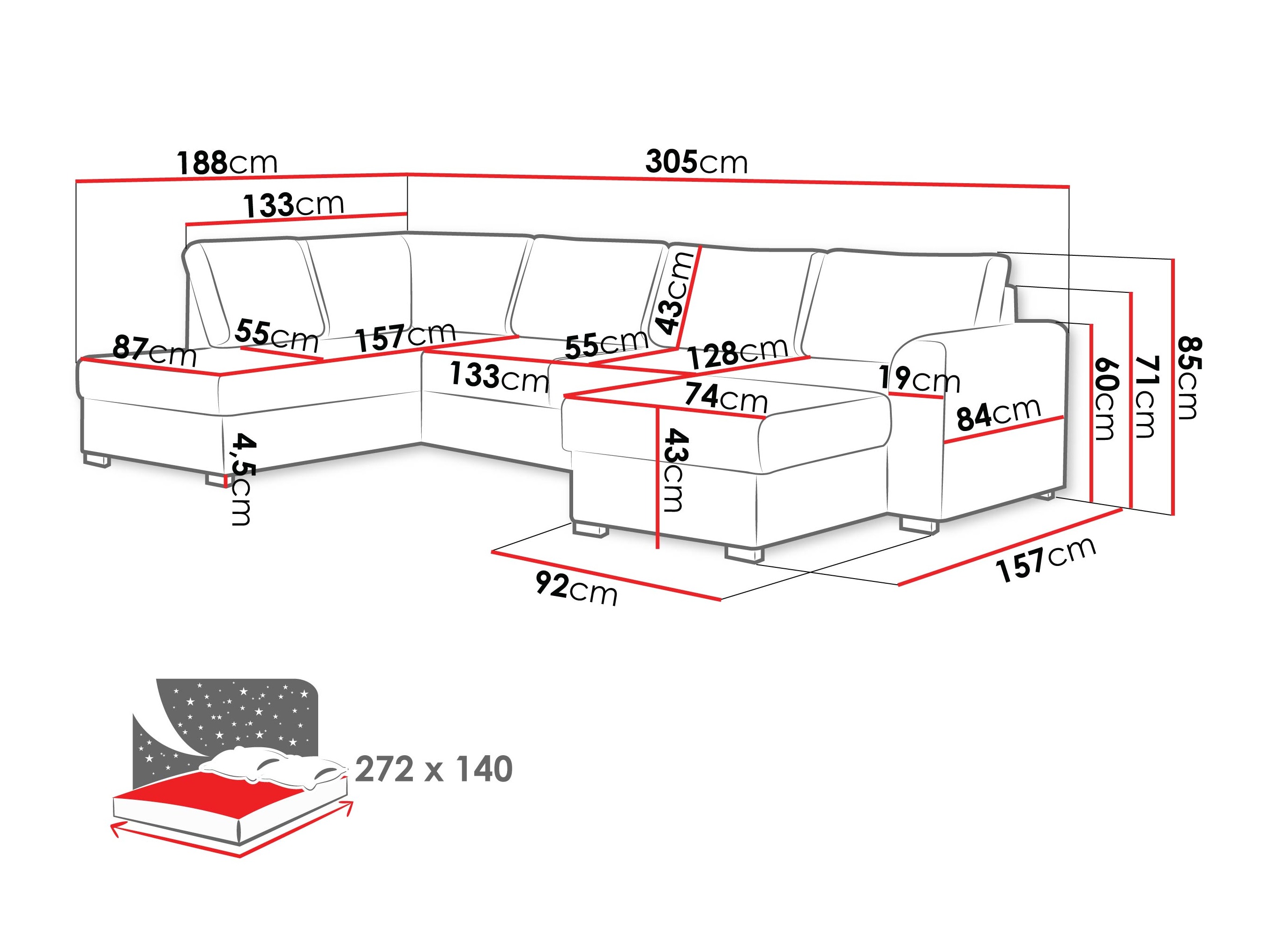Kotna garnitura Comfivo Flumen (Maya 11)