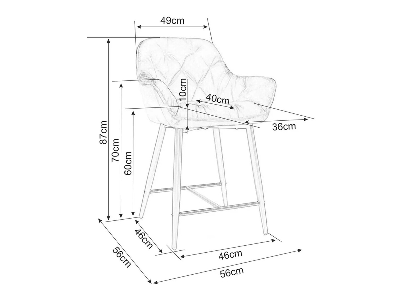 Srednje visok barski stol SL5167