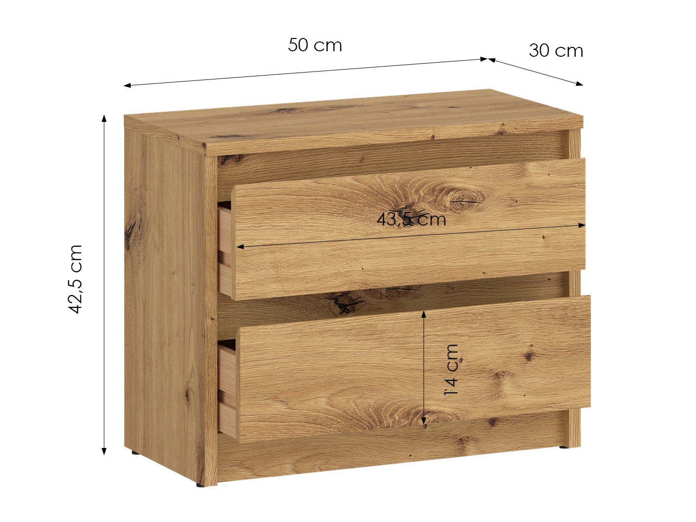 Nočna omarica Ontario 197 (Artisan hrast)