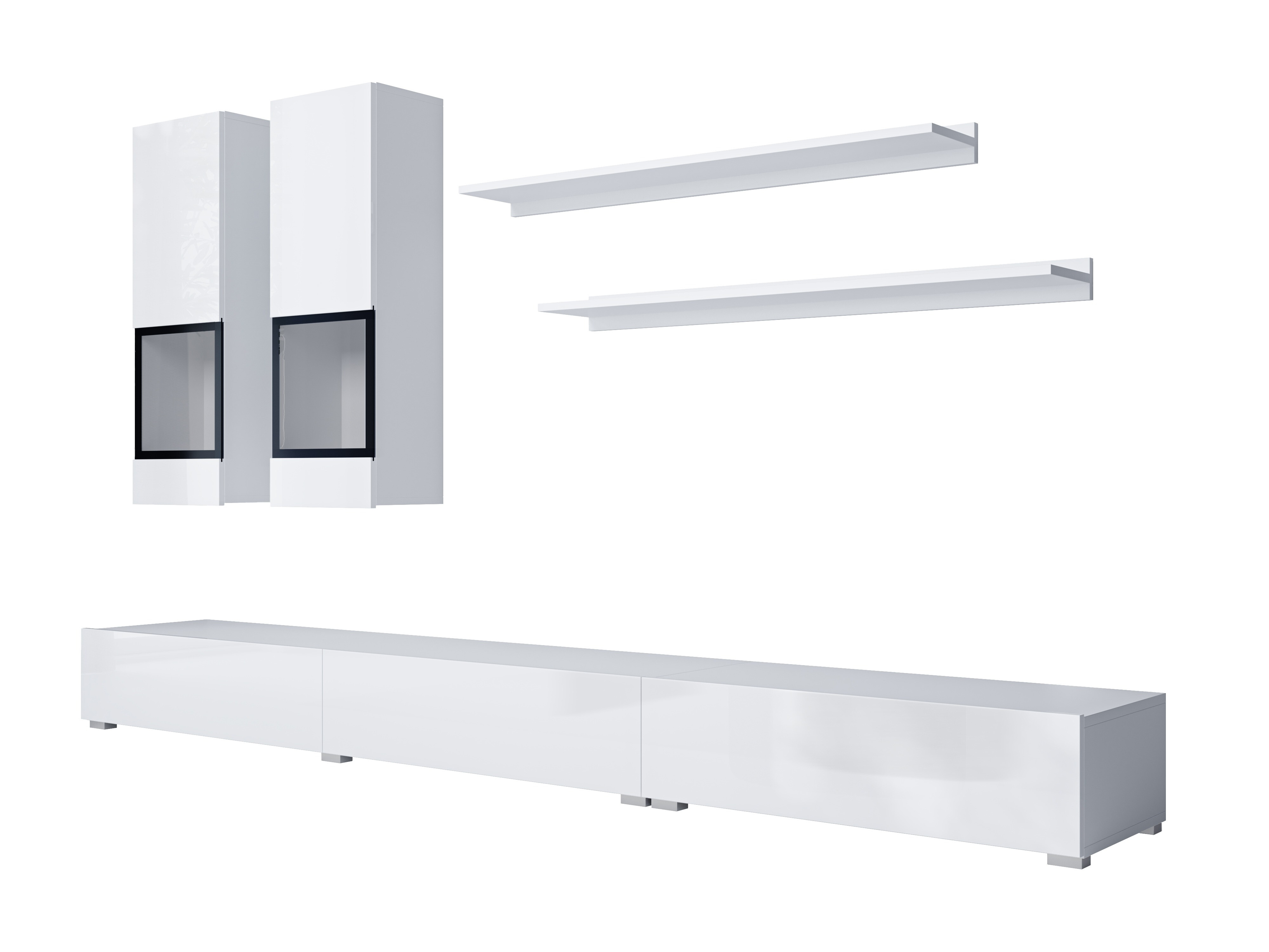 Komplet za dnevno sobo Serodeu 104 (Bela + Sijaj bela)