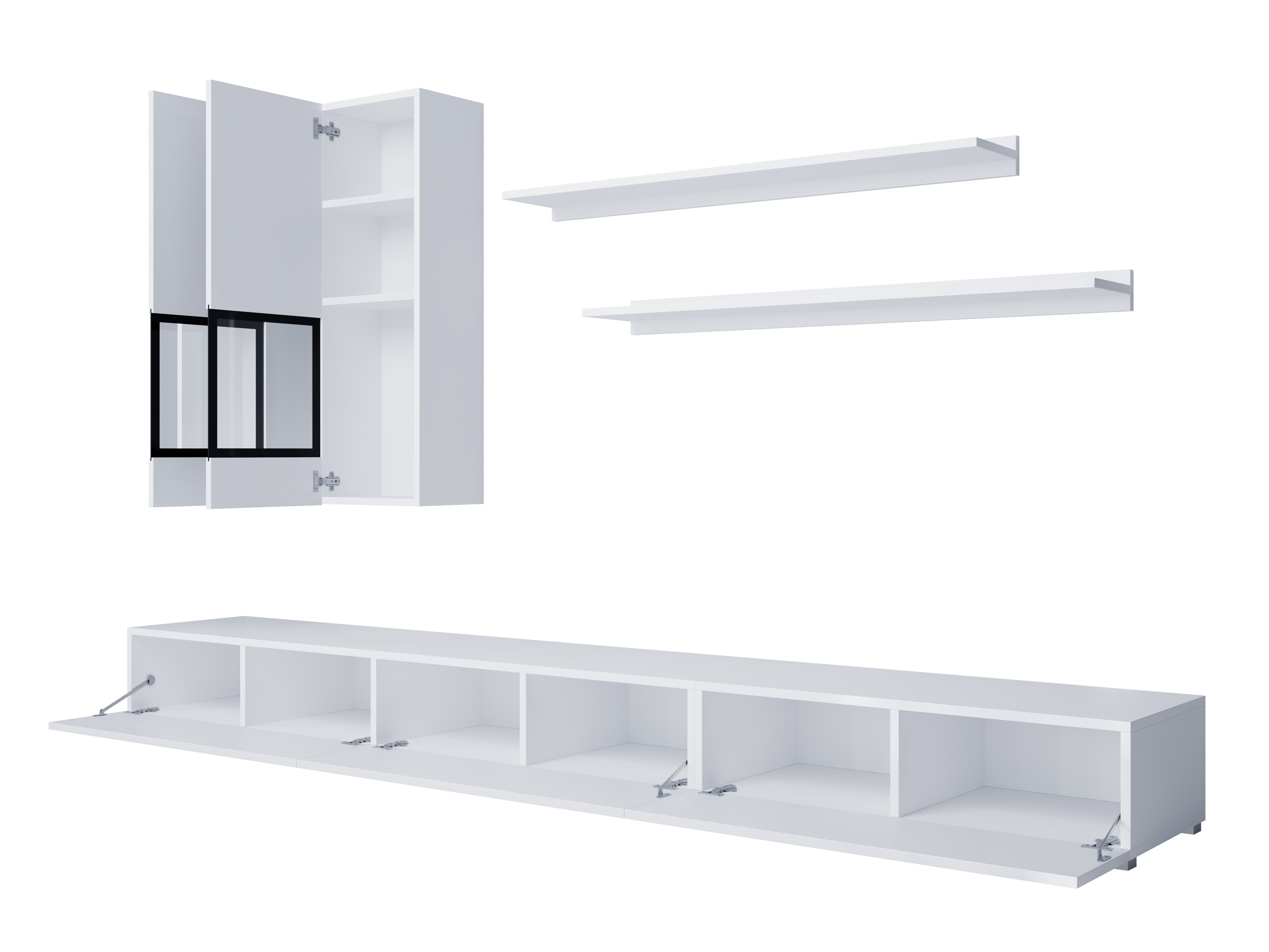 Komplet za dnevno sobo Serodeu 104 (Bela + Sijaj bela)
