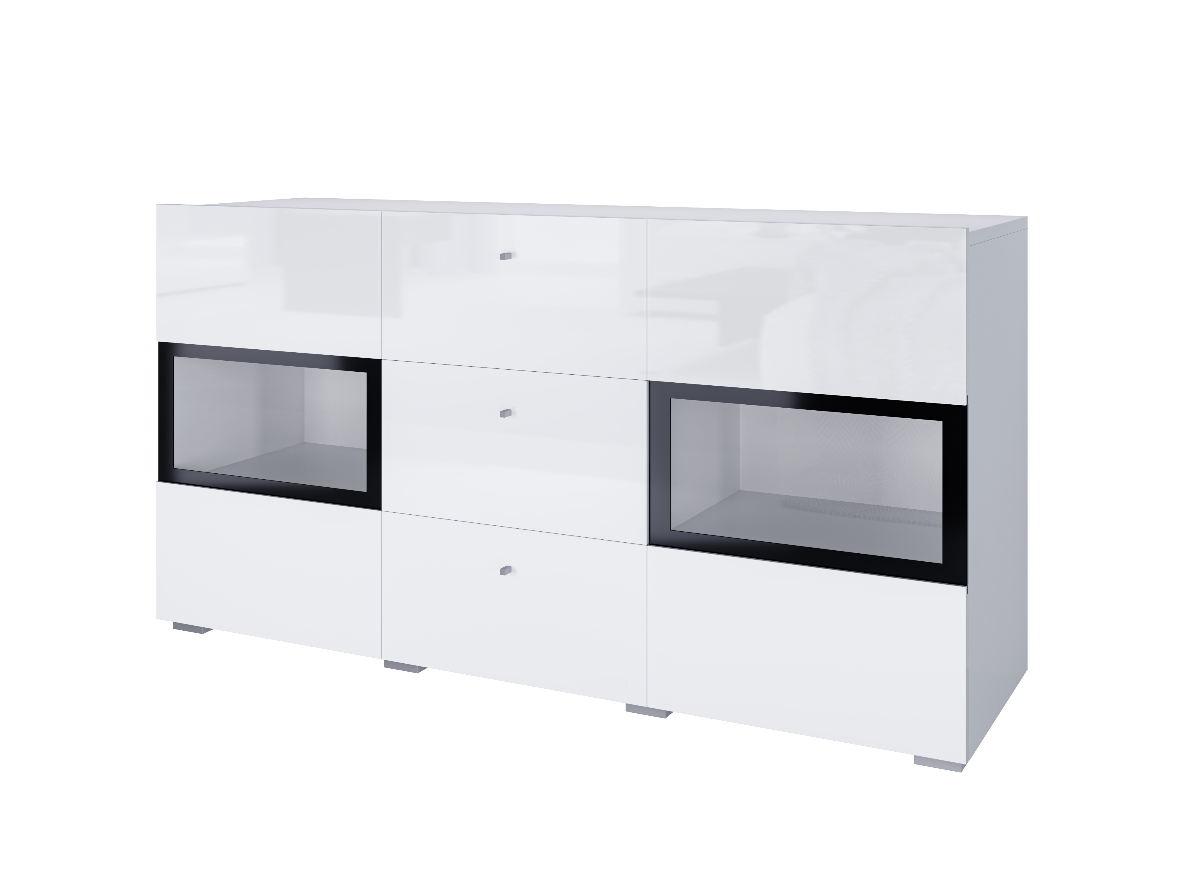 Komplet za dnevno sobo Serodeu 104 (Bela + Sijaj bela)