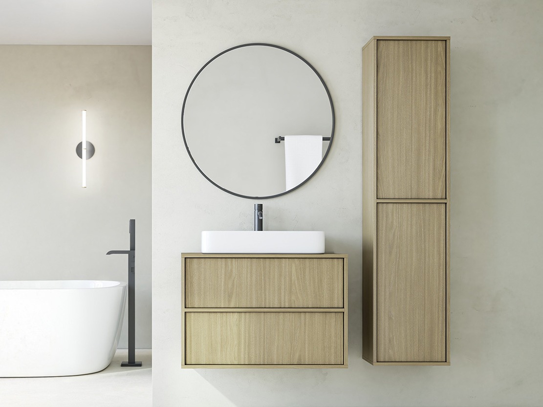 Viseča kopalniška omarica za umivalnik Burleson 510 (Hrast)