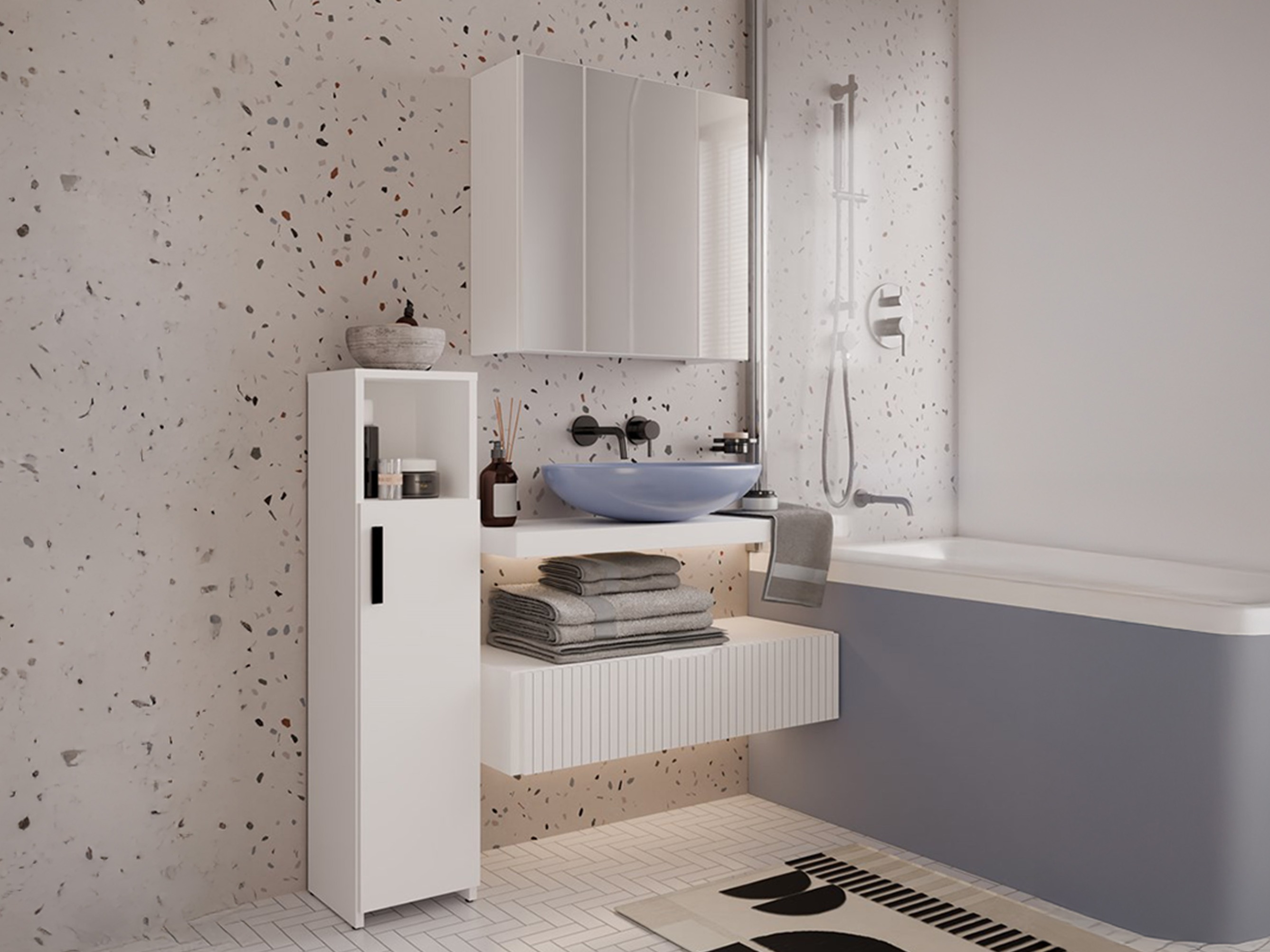 Prostostoječa Kopalniška omarica Mandeville 344